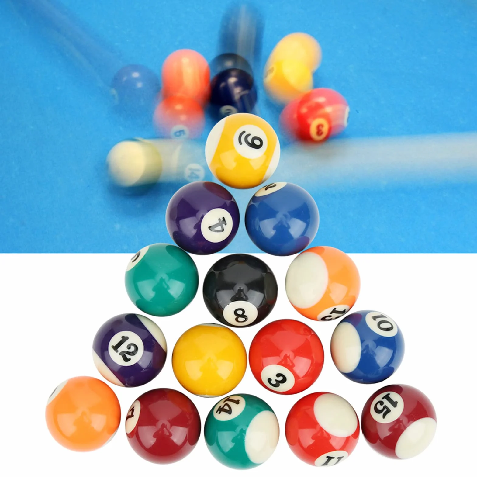 Juego de Bolas de Billar Americano Ecológicas 38 mm 16 Piezas de Resina para Mesa Infantil