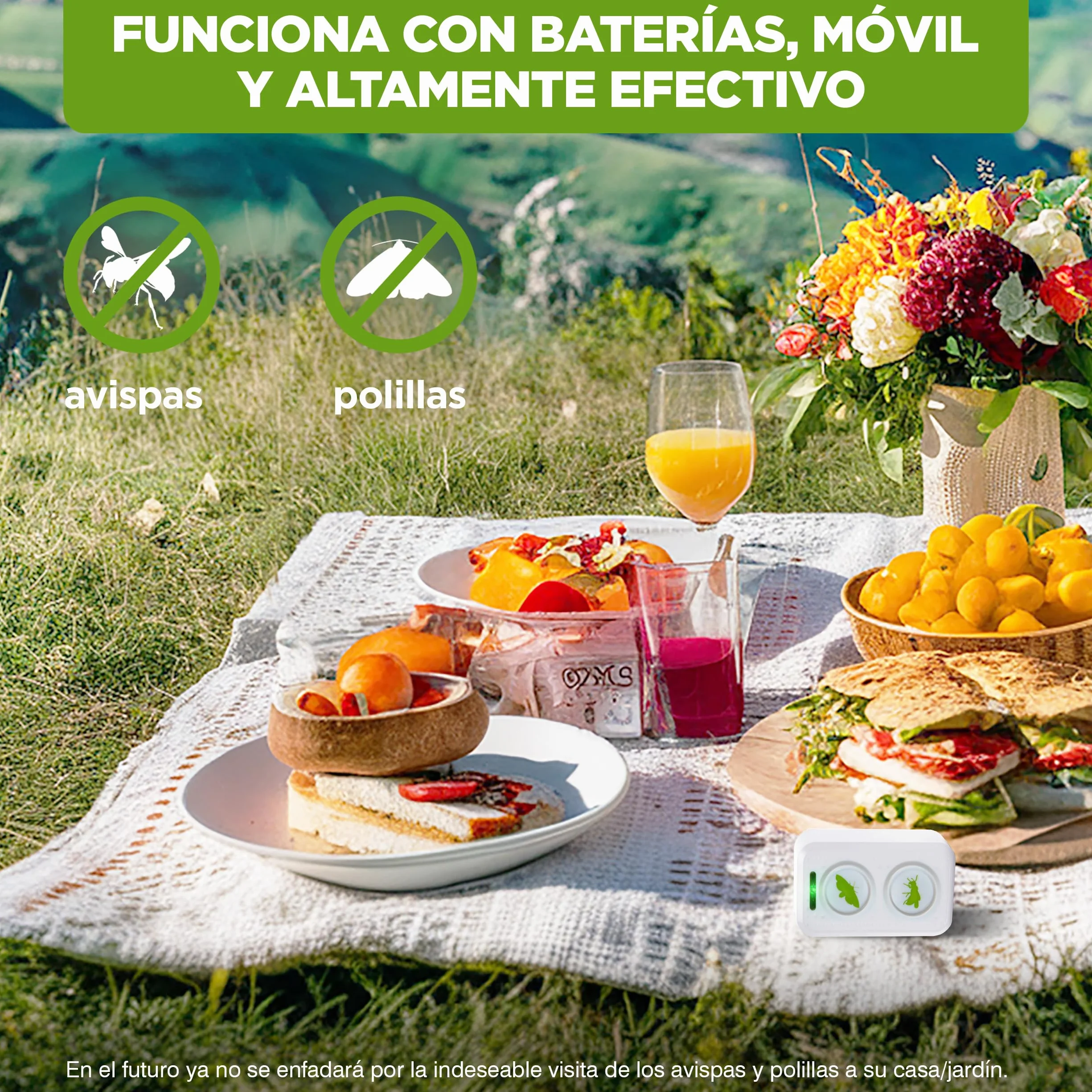ISOTRONIC Repelente para Avispas y polillas: protección Natural contra Avispas con ultrasonido y frecuencia alterna; Repelente de polillas con un Alcance Efectivo de 50 m² (1 Unidad).
