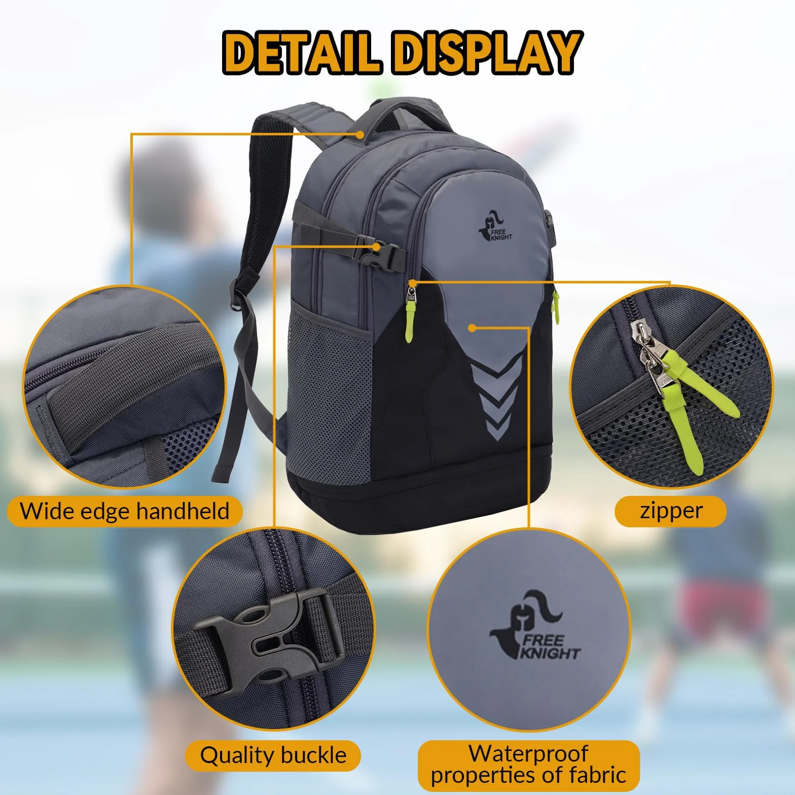 Bseash Mochila de Baloncesto 35L Compartimento Inferior para Balones, Bolsa Deportiva Gran Capacidad