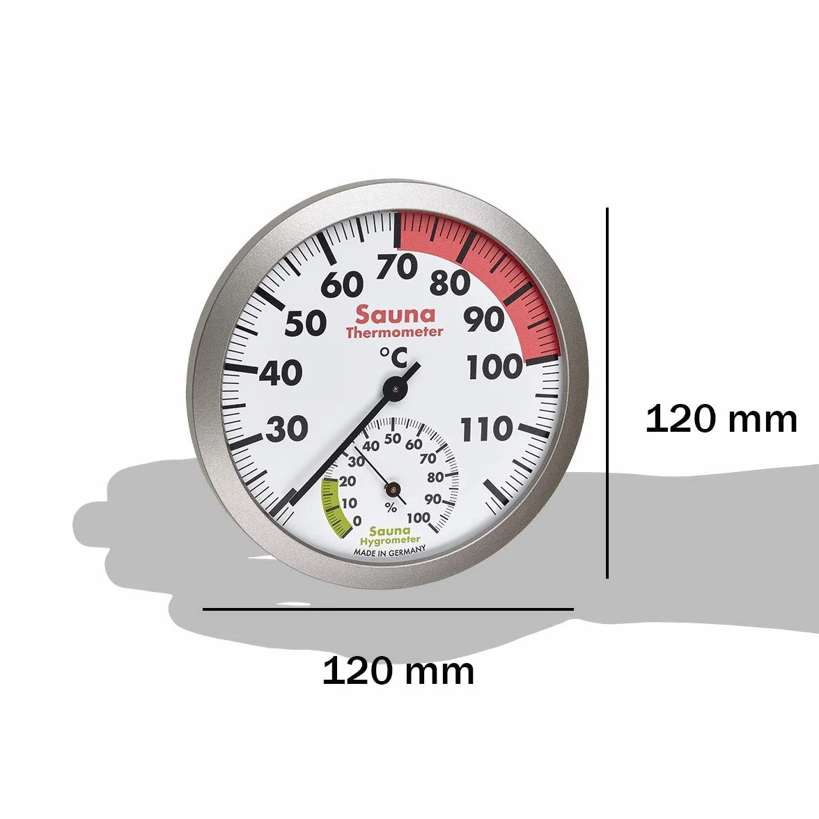 TFA Dostmann Higrómetro analógico para sauna con materiales resistentes al calor, temperatura y humedad