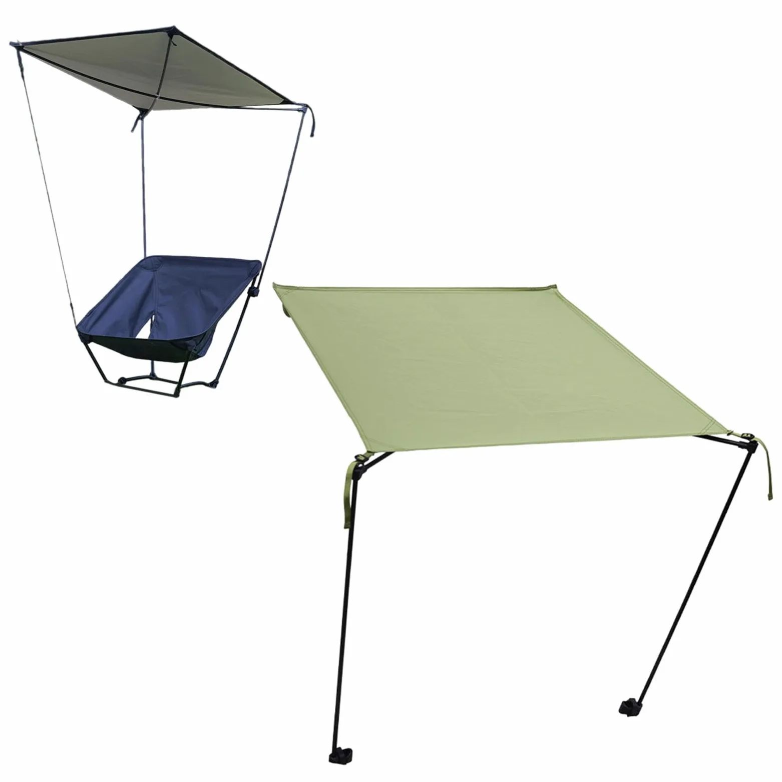 B Baosity Sombra de Silla de Camping Desmontable de Poliéster Resistente con Toldo Portátil Y Mecanismo de Ajuste Rápido Adecuada para Jardín Patio Camping Y, Verde