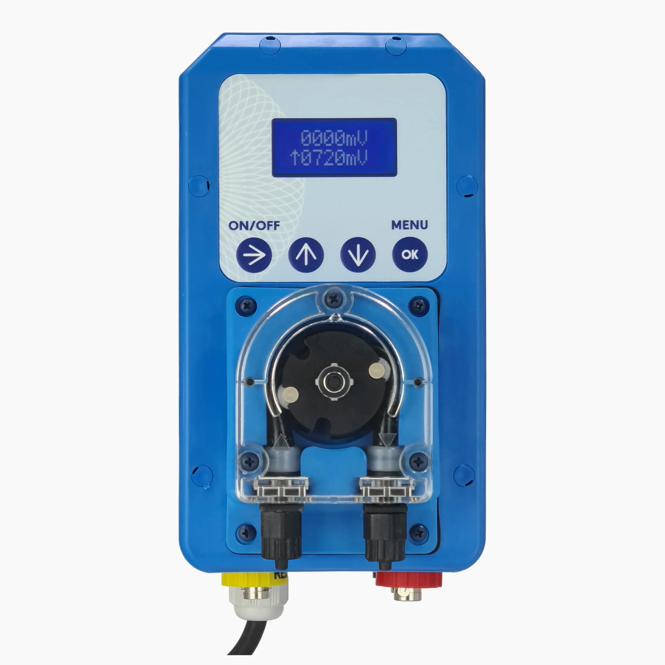 Dosificador automático programable de Nivel de Cloro (Redox) para Piscinas. Bomba peristáltica con Lectura y Control de Cloro y sonda de Nivel del Producto dosificado.