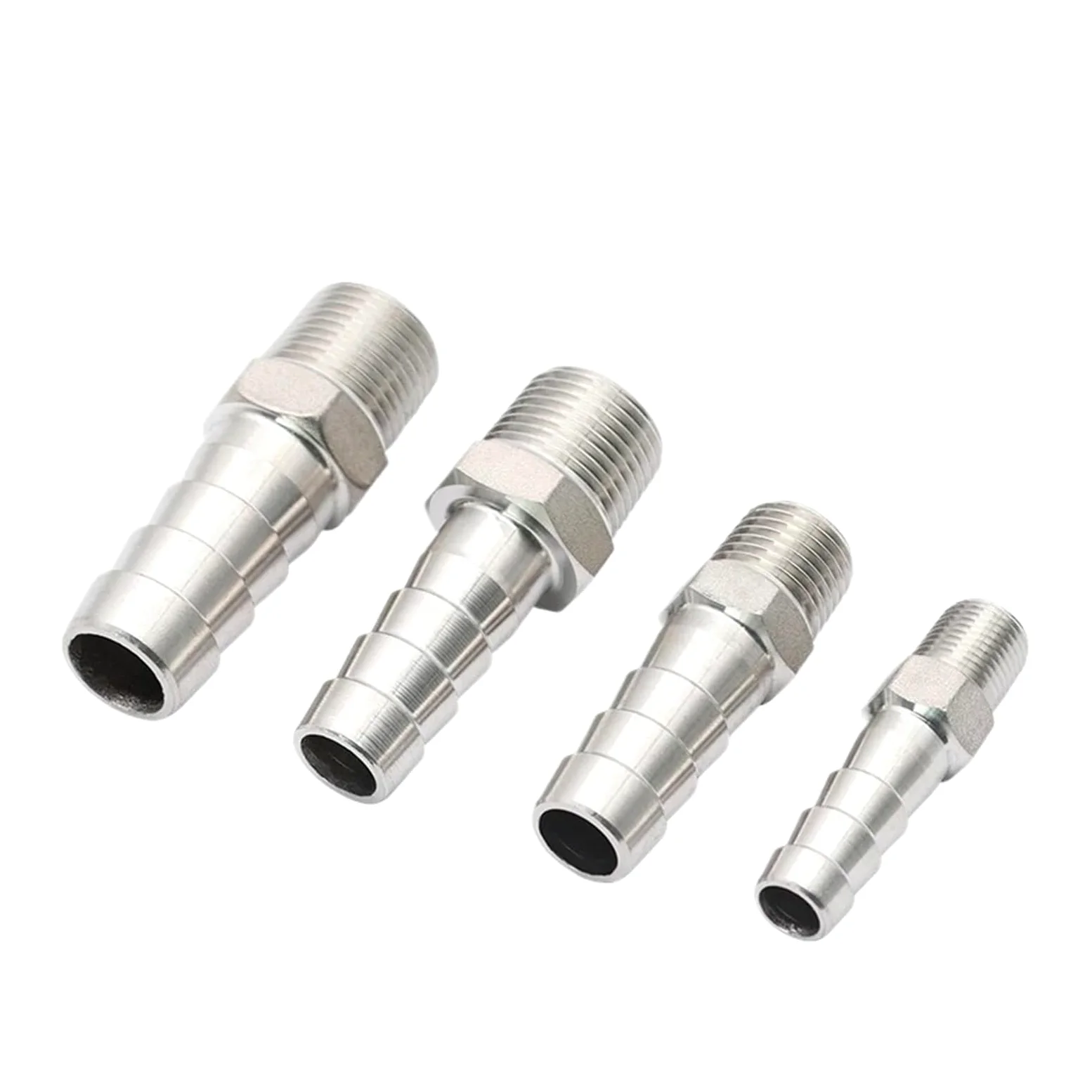 Adaptador Manguera Ducha Conector de lengüeta for Manguera Acero Inoxidable 304, 1/8 ", 1/4", 3/8, 1/2", Conector Cola Acoplamiento Pagoda for con Rosca Macho BSP | 32mm,1-1I4