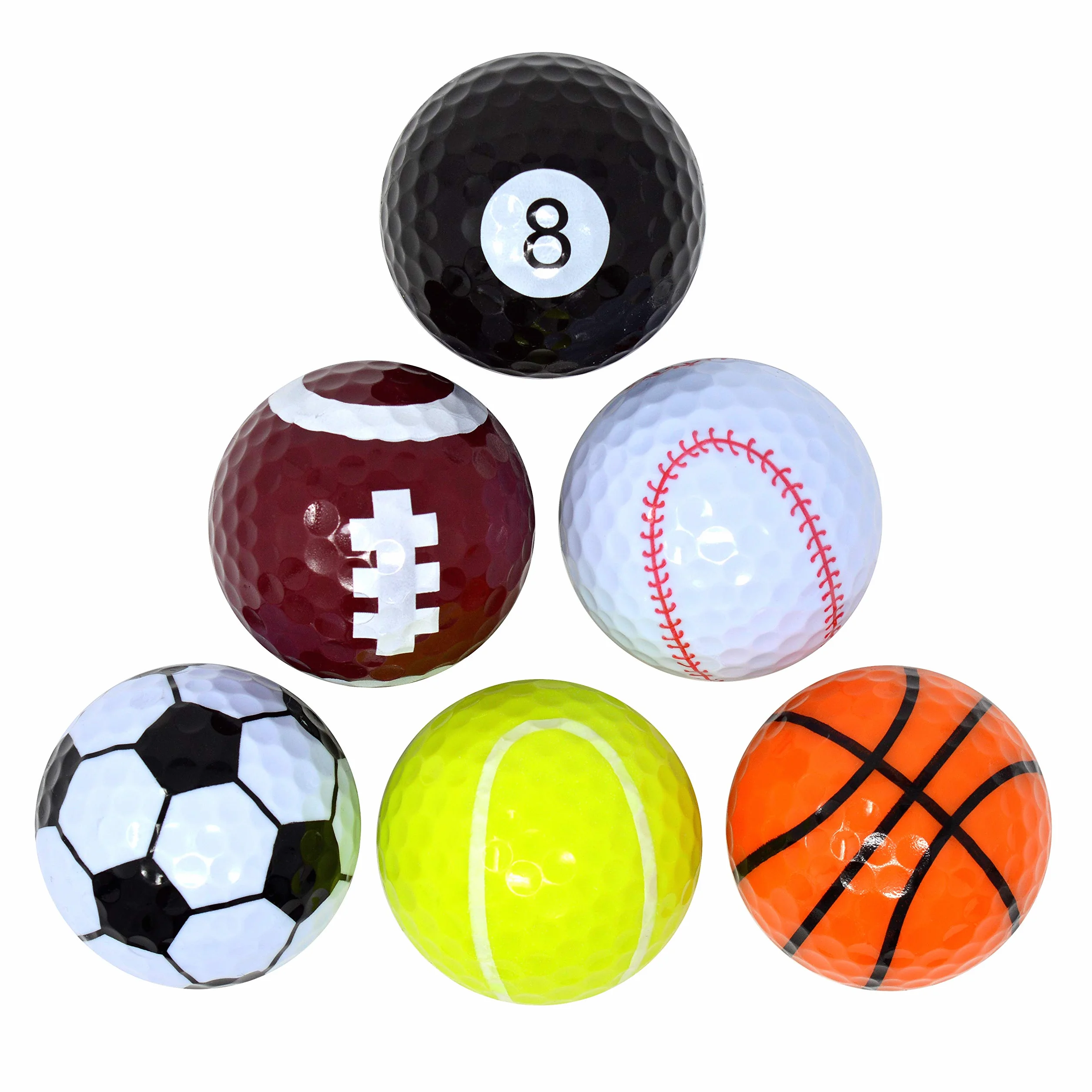 PGA Tour Fun Sport Golf Balls Set of 6 Multicolor