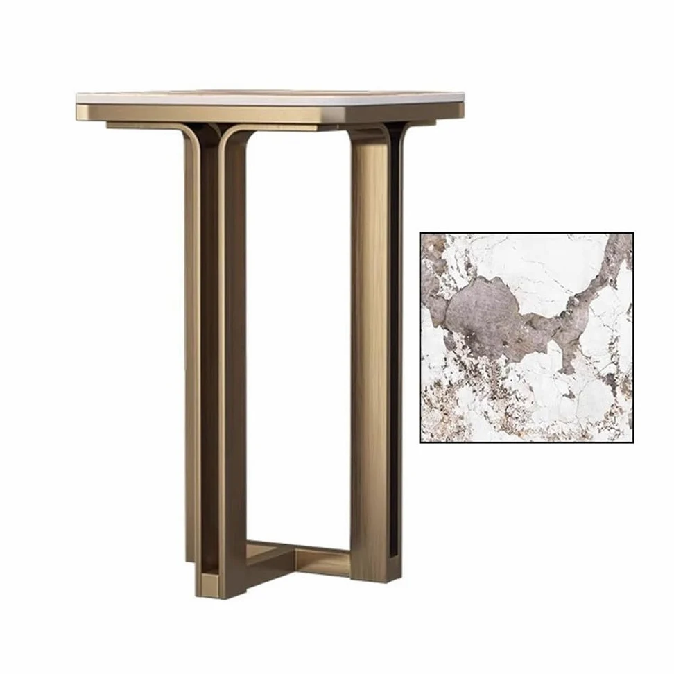 Puesto de Plantas Estante for bonsáis con Placa de Roca de Lujo y luz, Soporte de Acero Inoxidable for Suelo, for Sala de Estar y for Interiores.(XS)