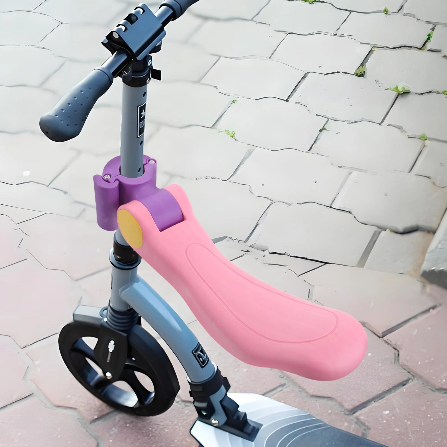 Asiento para Scooter Infantil de Plástico Rosa, Accesorio Portátil Fácil Instalación para Viajes y Uso al Aire Libre