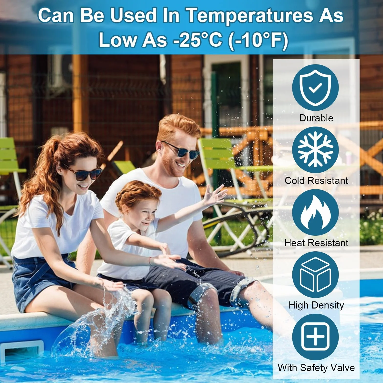Cojín de Piscina de Invierno, XXL 120 x 120 cm Cojín de Aire para Piscina Cojín de Invierno para Piscina Inflable, Cojín de Piscina Cojín de Aire para Cubierta de Piscina