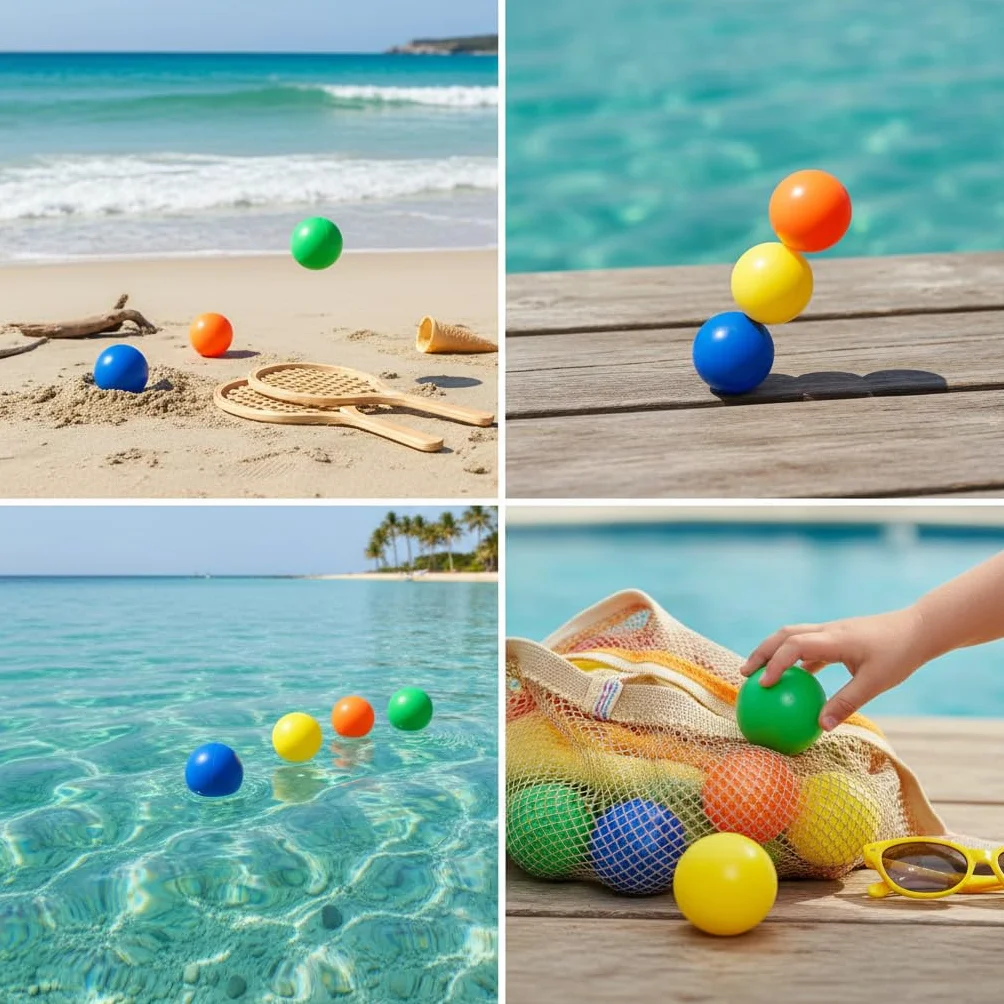 BRILY Bolas de playa para raquetas multicolor 4 cm paquete de 4