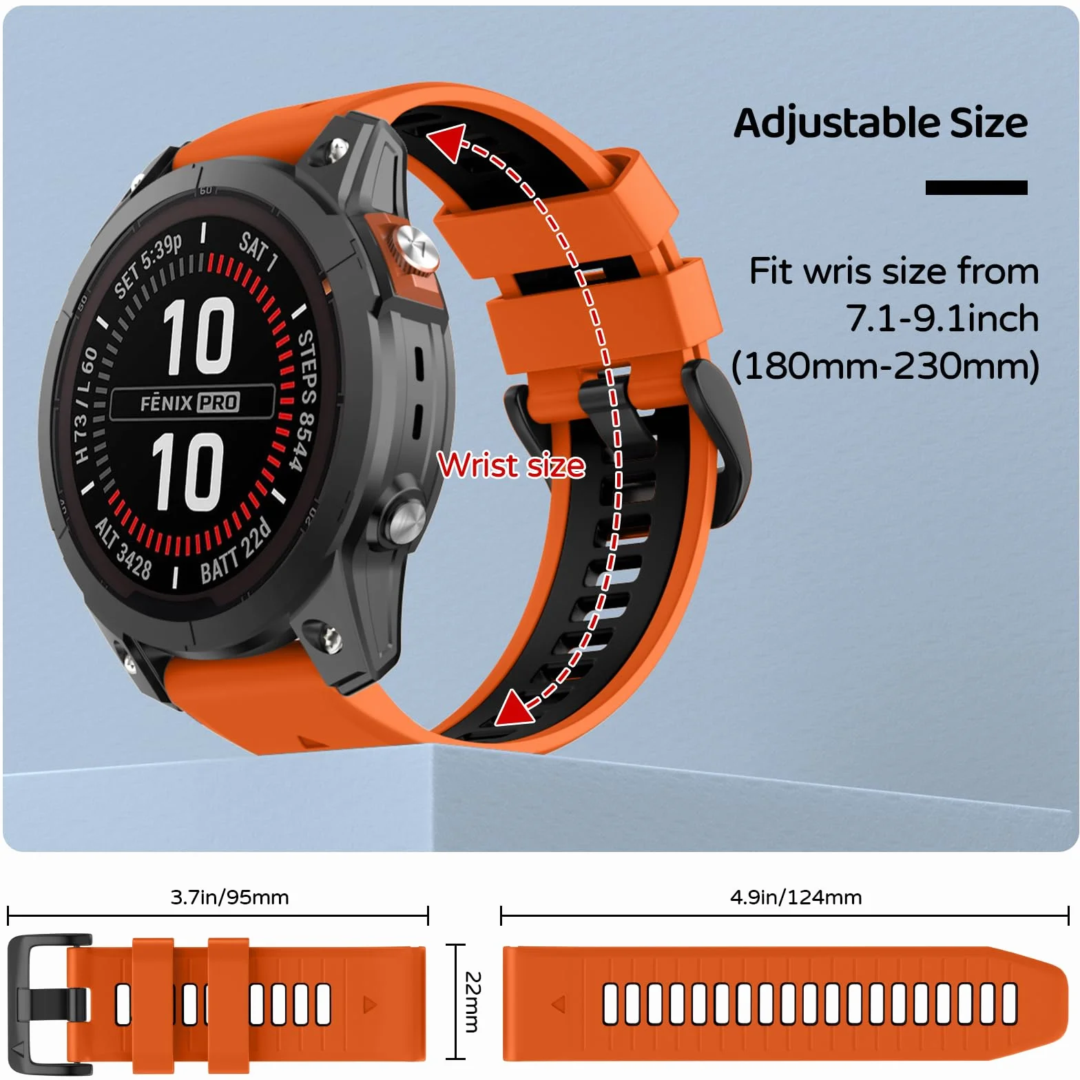 Correa de reloj Garmin Fenix 6 Pro 7 5 Forerunner 965 955 945 935, Banda de silicona QuickFit 22mm