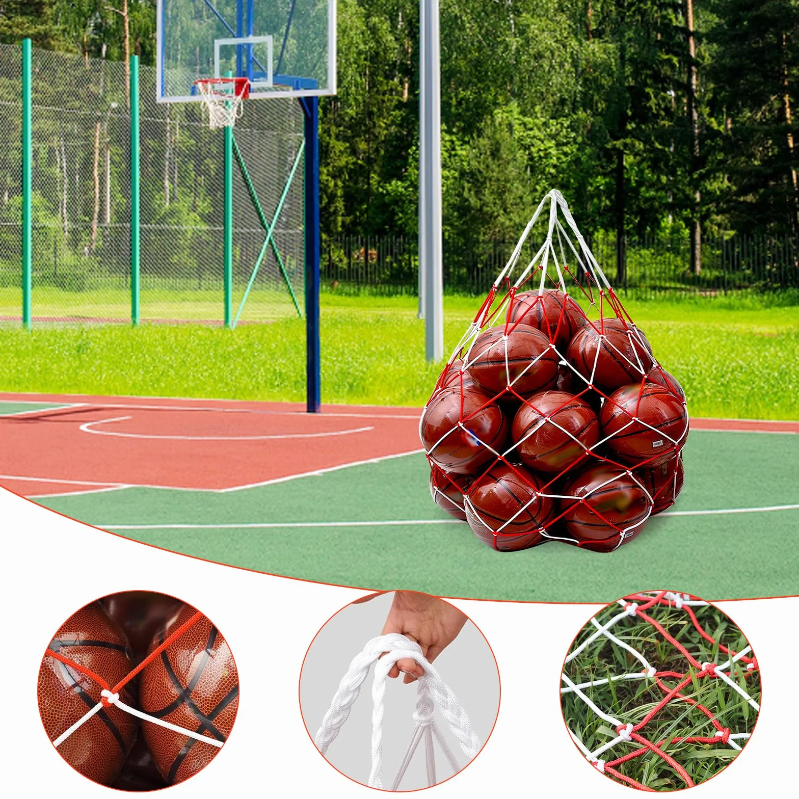 Red para pelotas extragrande para fútbol, baloncesto, balonmano y voleibol con correa para el hombro