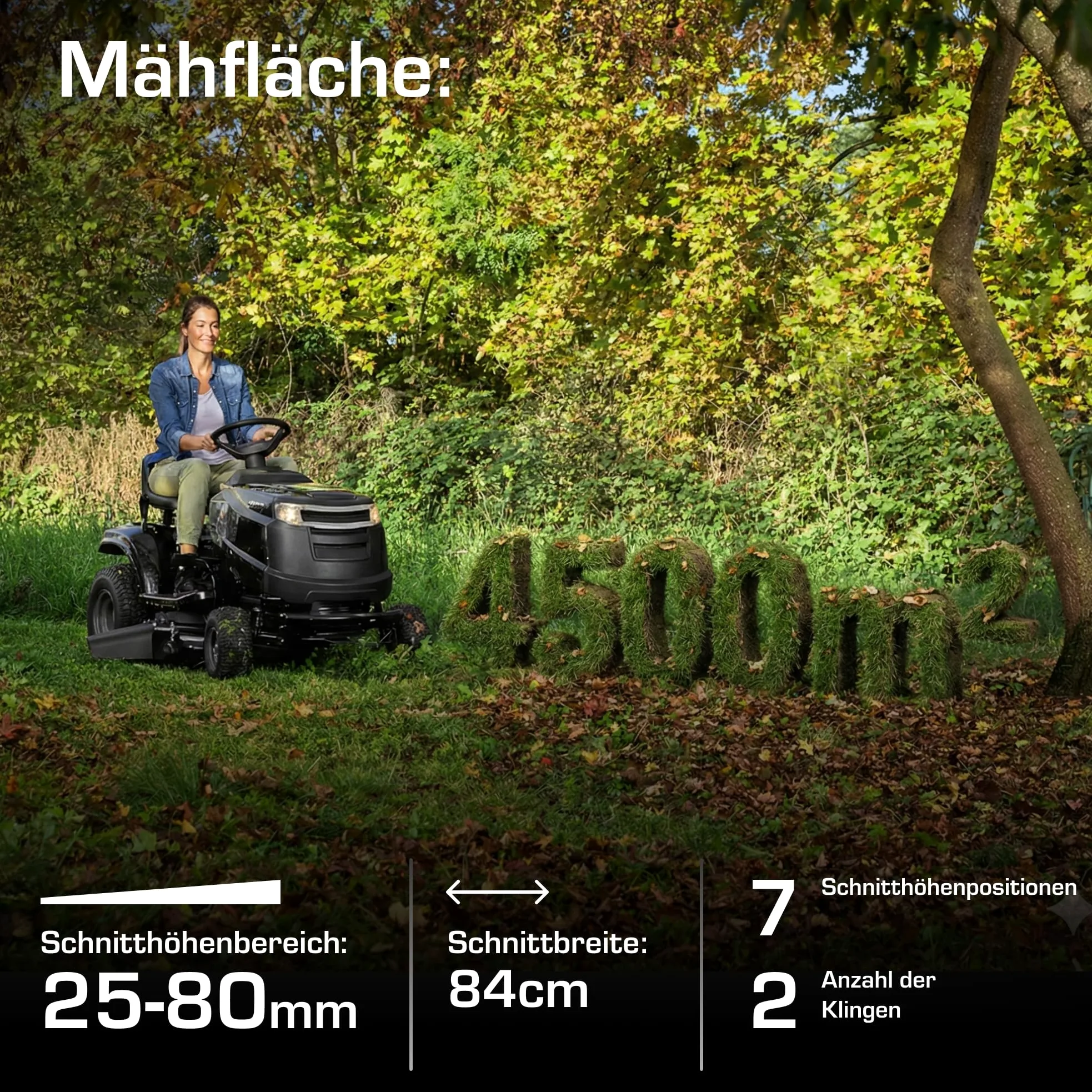 Alpina AT3 98 A – Tractor cortacésped de Gasolina con Motor Alpina de 352 CC, Descarga Lateral y Ancho de Corte de 98 cm