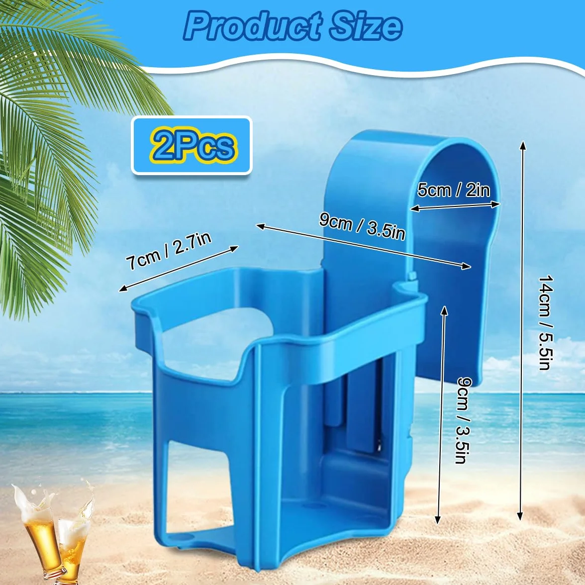 4 Piezas Portavasos de Piscina, Portavasos Colgantes para Piscina, Soporte para Bebidas Piscinas, Portavasoss Junto a la Piscinas Desmontable, Accesorios Piscin-a Portavasoss Colgante para Verano