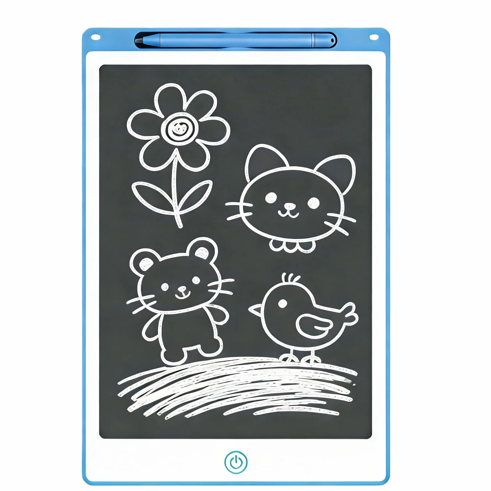 Tableta gráfica LCD 10 pulgadas azul con bolígrafo integrado – Pizarra electrónica para dibujo – Impermeable y a prueba de golpes para niños