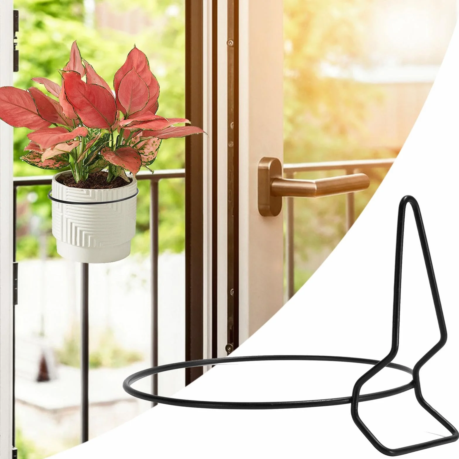Genérico Soporte Macetas Pared | 4 Piezas De Hierro Estable Y Resistente,Colgador de macetas de pared,para dormitorio salón balcón barandilla jardín patio interior exterior Chlorophytum Comosum