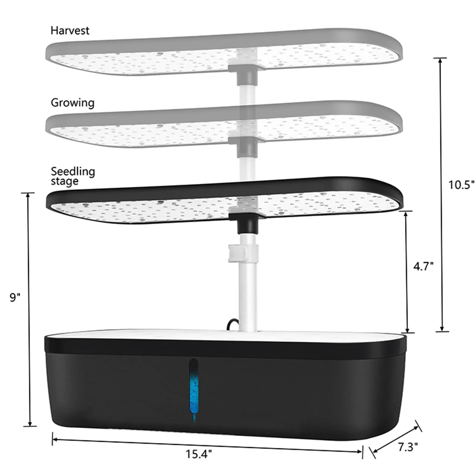 Sistema de Cultivo hidropónico, 12 cápsulas kit de iniciación de jardín para interior con luz crecimiento, Kit de germinación inteligente con función de sincronización de ciclo, Altura Ajustable#2