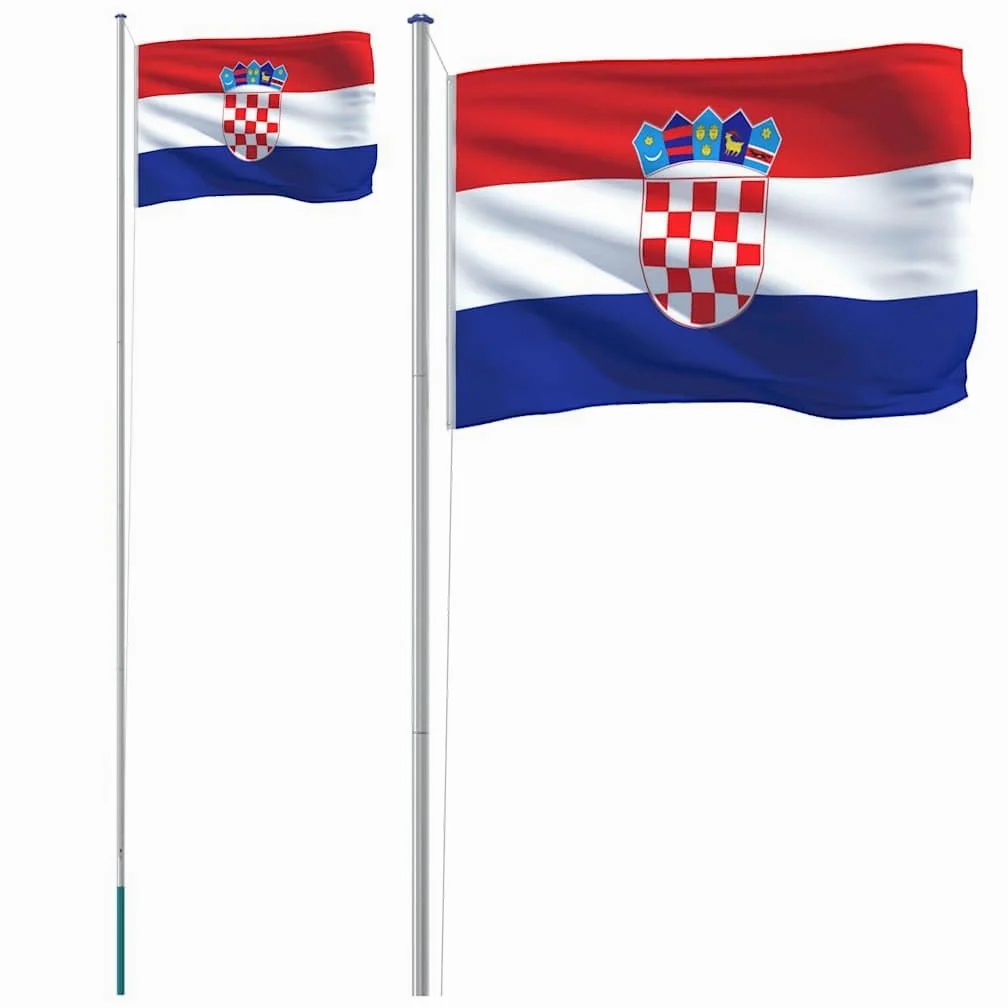Genérico Mástil y Bandera de Croacia Aluminio 6,08 m, Banderas y Mangas de Viento,3147098