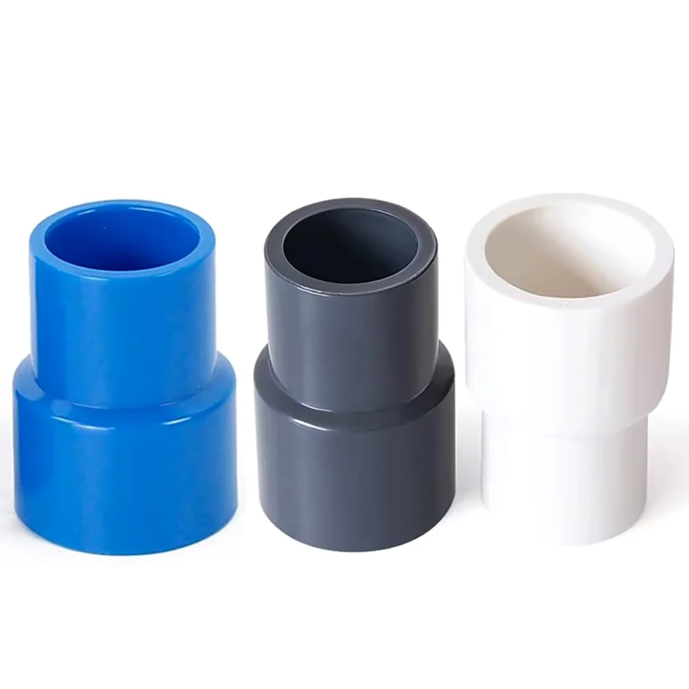 Conector Reductor de tubería de PVC de 75 mm a 32 mm, 200 mm a 160 mm (1 Unidad), Azul/Blanco/Gris, Junta Adhesiva for Suministro de Agua.(White,125x90mm)