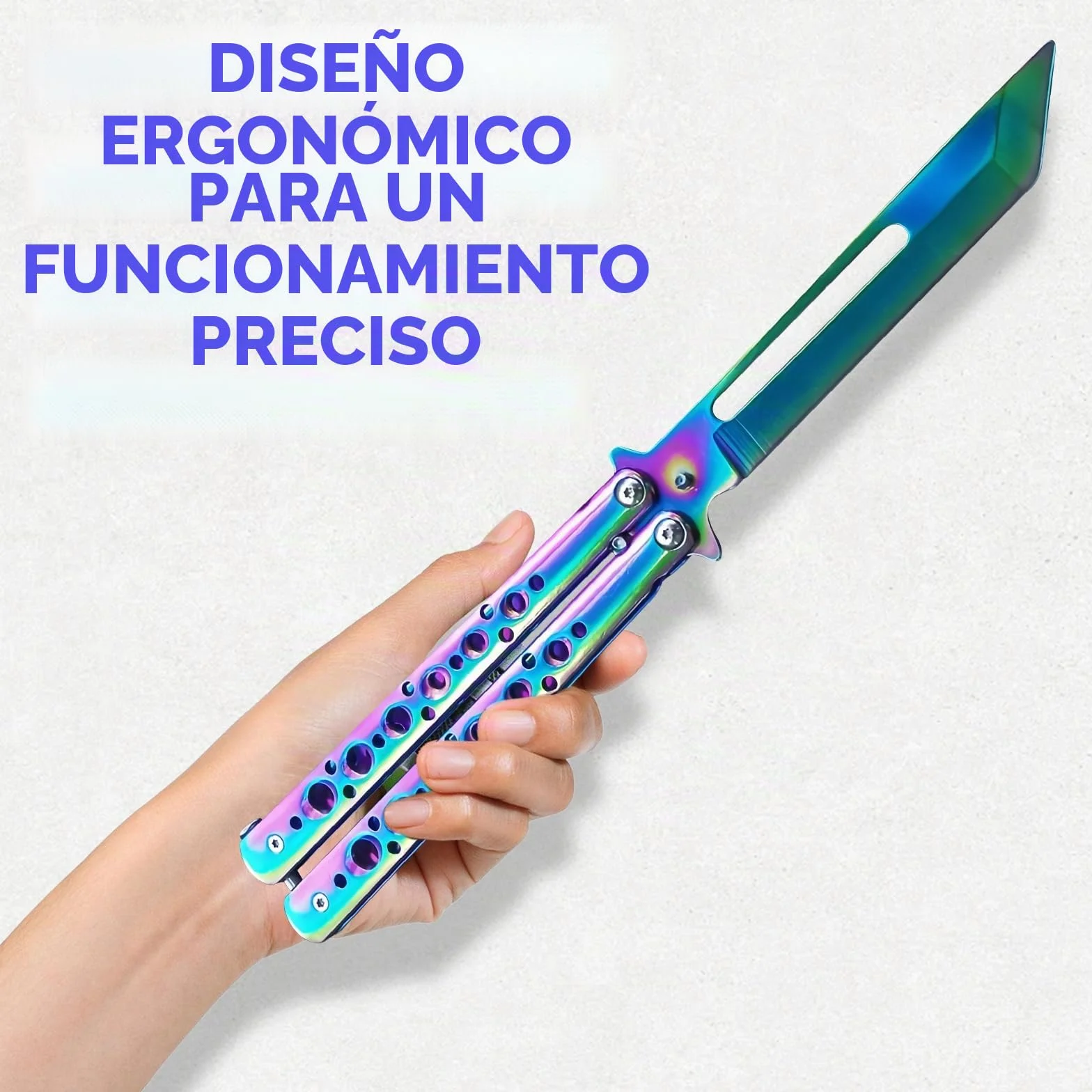 Navajas de Mariposa de Acero Inoxidable para Practicar, Cuchillo de Flipping para Principiantes (Negro)