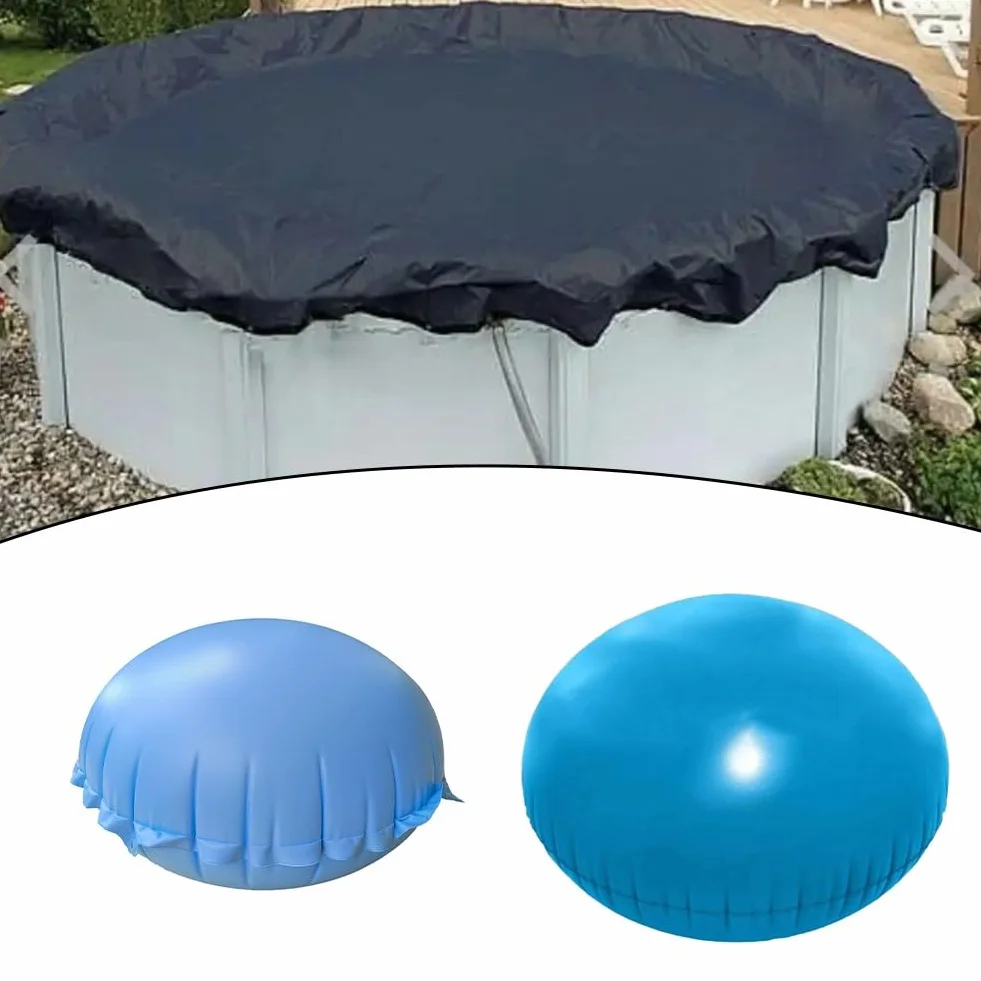 Cojín de piscina de invierno, almohadas redondas inflables de invierno, almohadas de piscina de ecualizador de hielo para piscinas sobre el suelo (150 cm + cuerda)