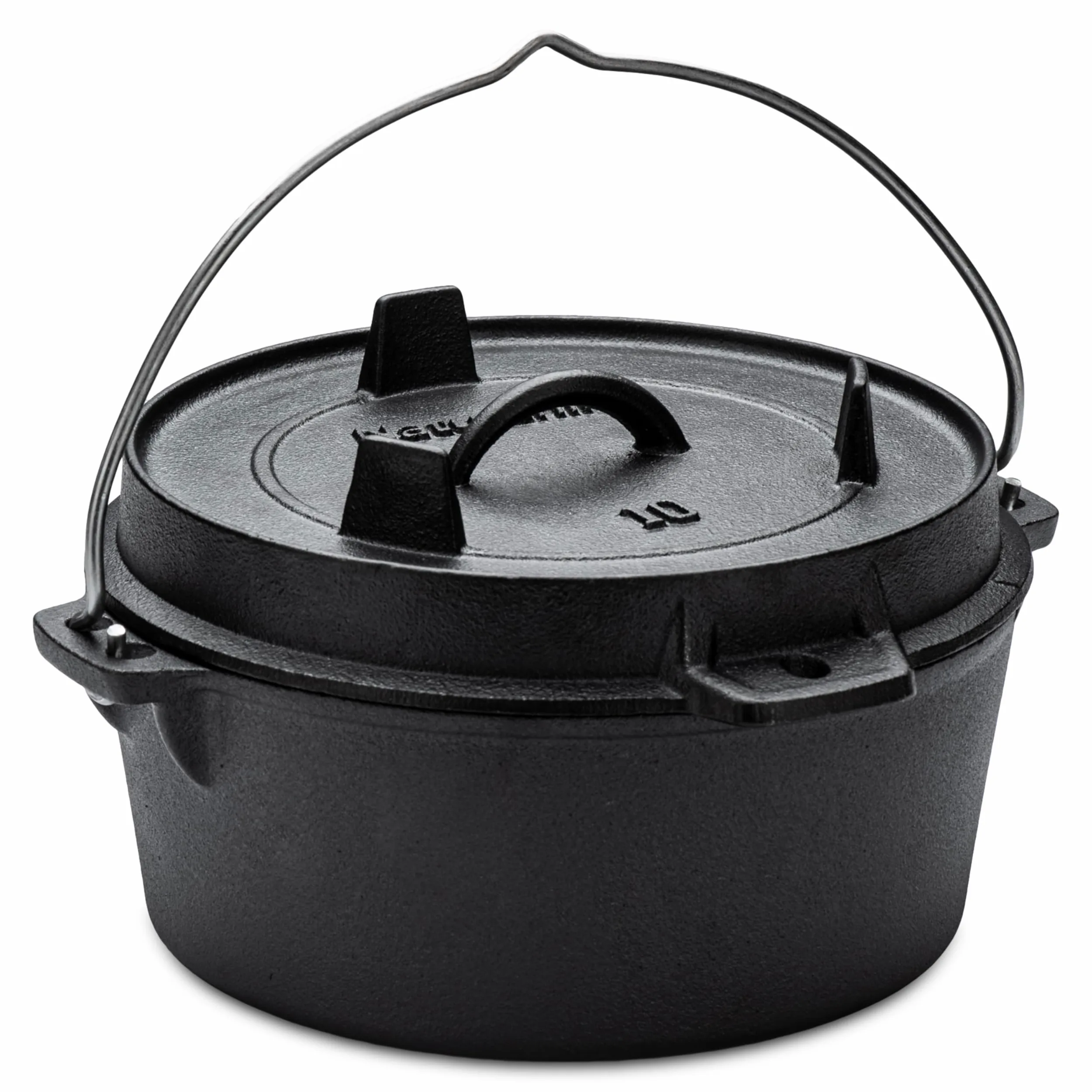 Naturehike Horno holandés de Campamento, Olla de Hierro Fundido de 4.25 Cuartos con Tapa de sartén 2 en 1, presazonado para Barbacoa al Aire Libre, Hornear, cocinar fogata con Mango de Metal