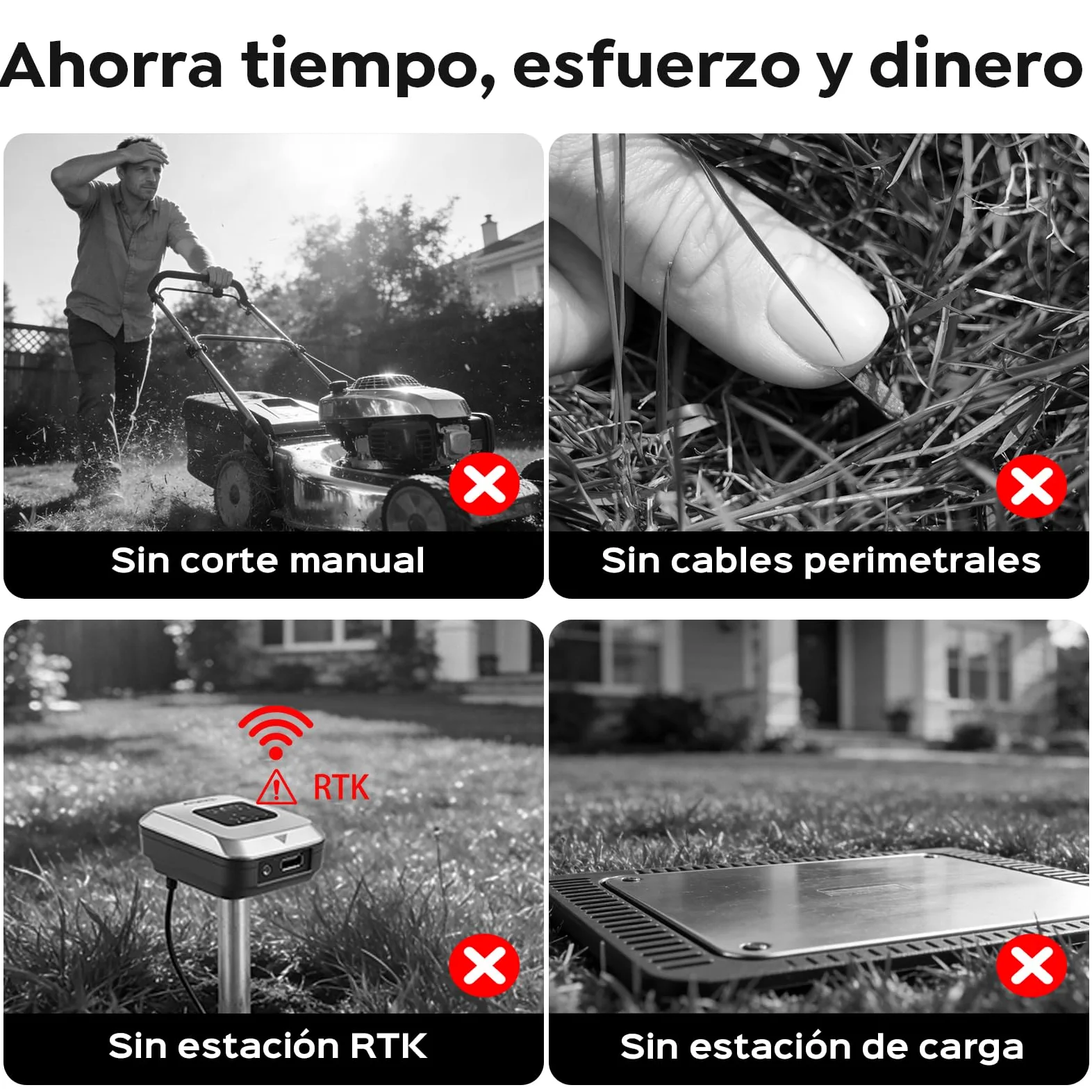 YARDCARE V3 Robot Cortacésped sin Cable Perimetral | Navegación Visual, Detección de 150+ Obstáculos, Control por App, 50 dB, Bandas Magnéticas