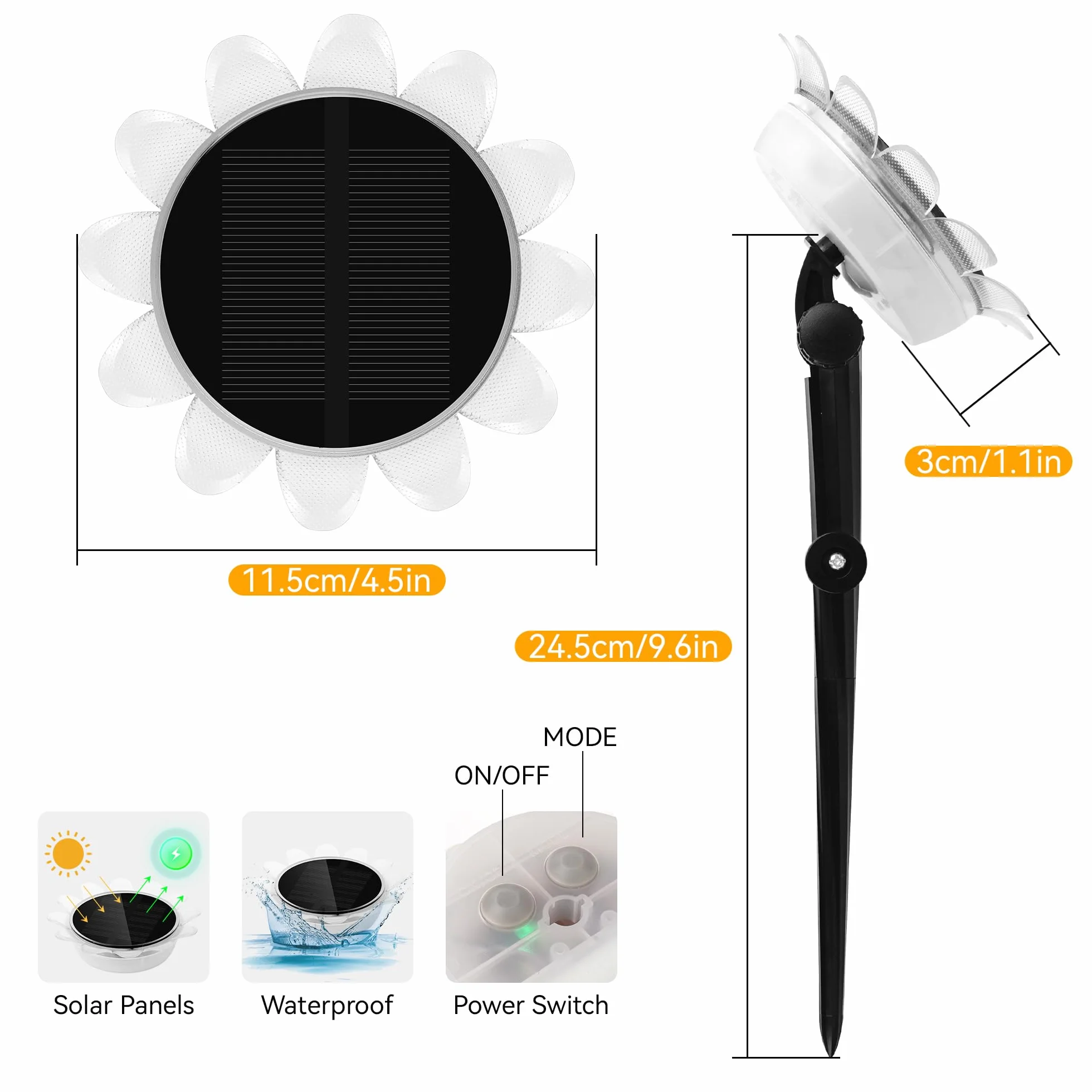 Luz Solar Flotante LED RGB Impermeable 2 Piezas para Piscina y Jardín con Inserción de Tierra - Decoración Subacuática Moderna