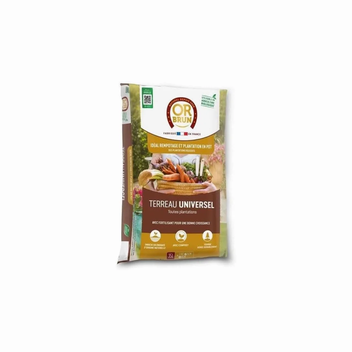 Tierra para macetas universal Or Brun 35 L: la solución para un jardín floreciente