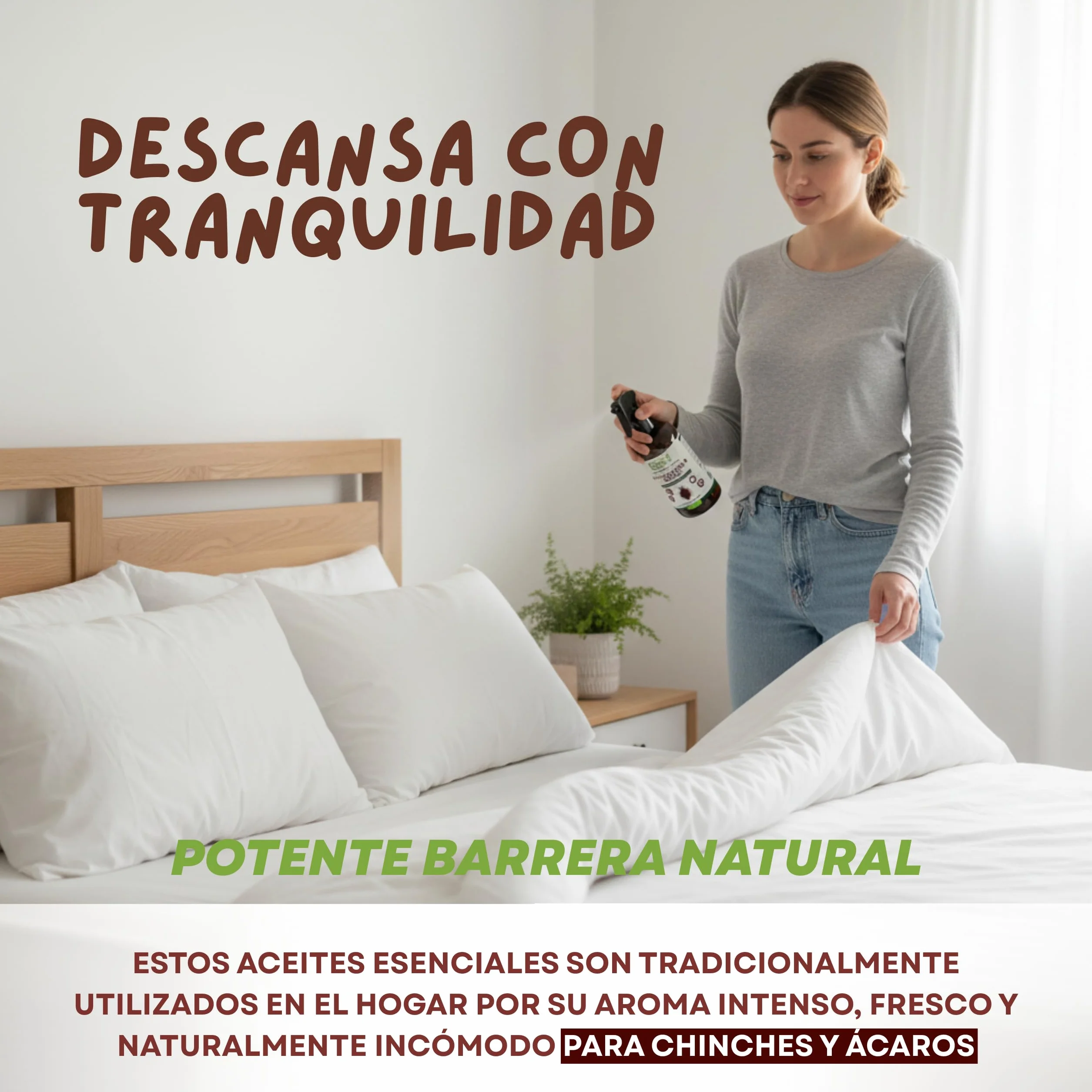 Protect | Spray Anti-Chinches y Ácaros 250ml | Rpelente Con Aceites Esenciales | x10 veces Más Concentrado que Otros | Apto para Textil, Hogar, Sofás, Colchón, Ropa de Cama