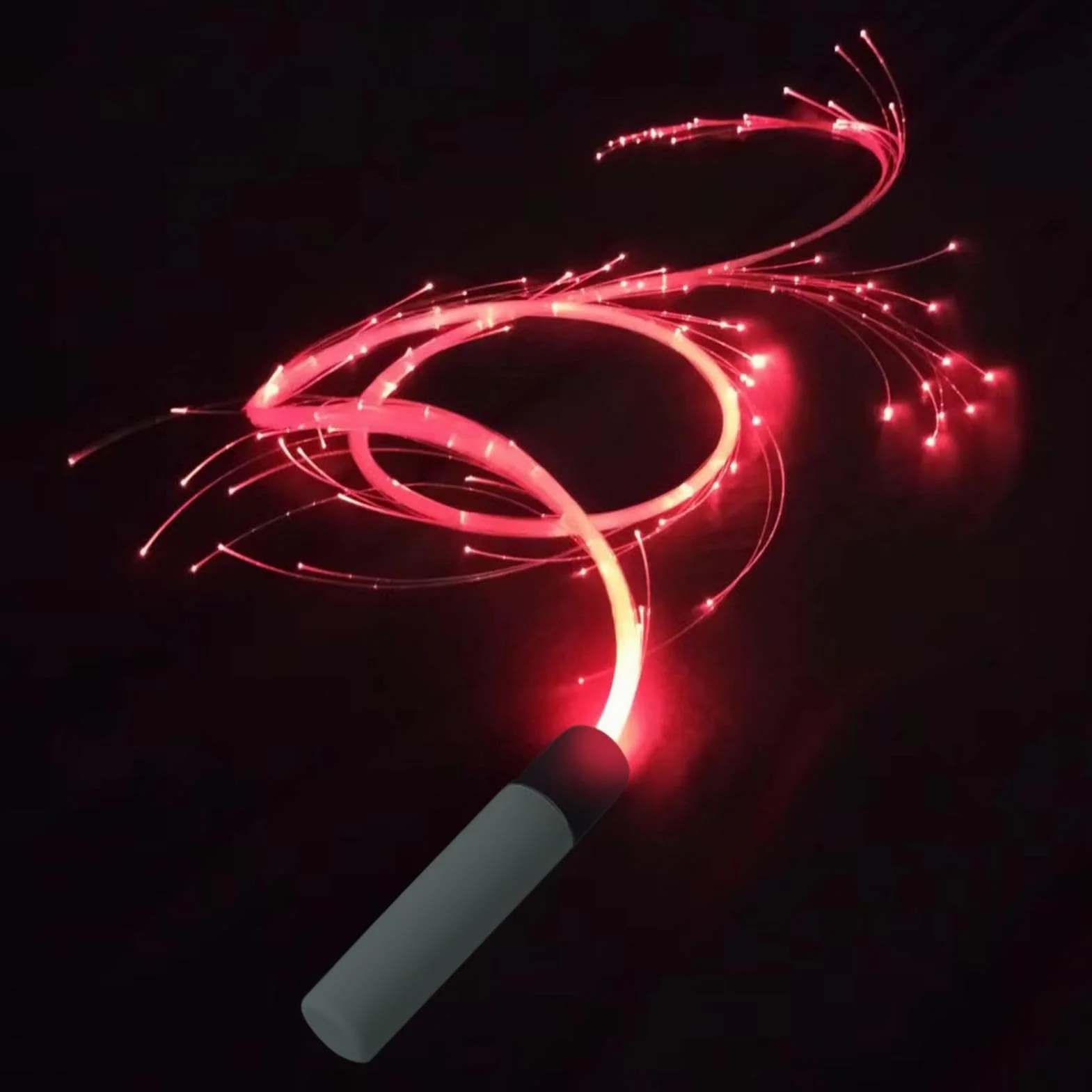 Fouet Fibre Optique LED Multicolor Lumineux Rotatif 360° Accessoire Danse Club
