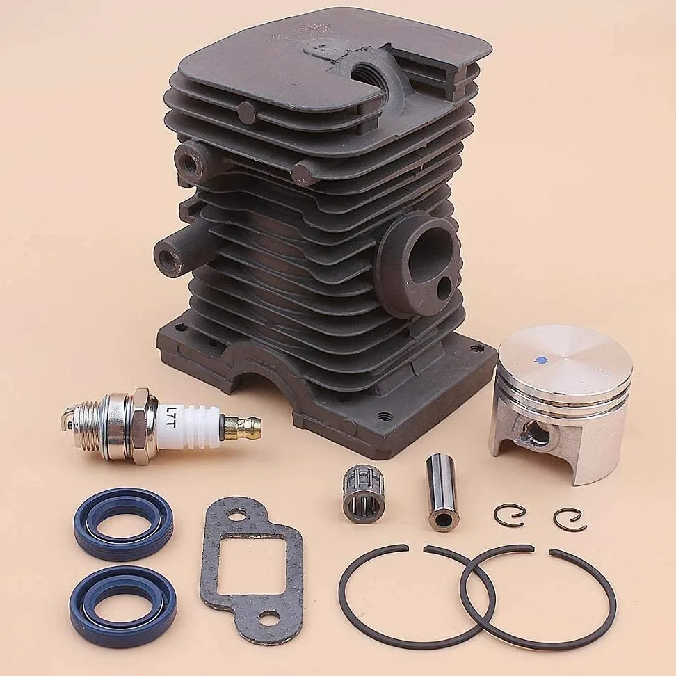 Kit de pistón de Cilindro de 37 mm Compatible con Stihl MS170 017 MS 170 Junta de silenciador Sello de Aceite Cojinete Bujía Motosierra 1130020 1204