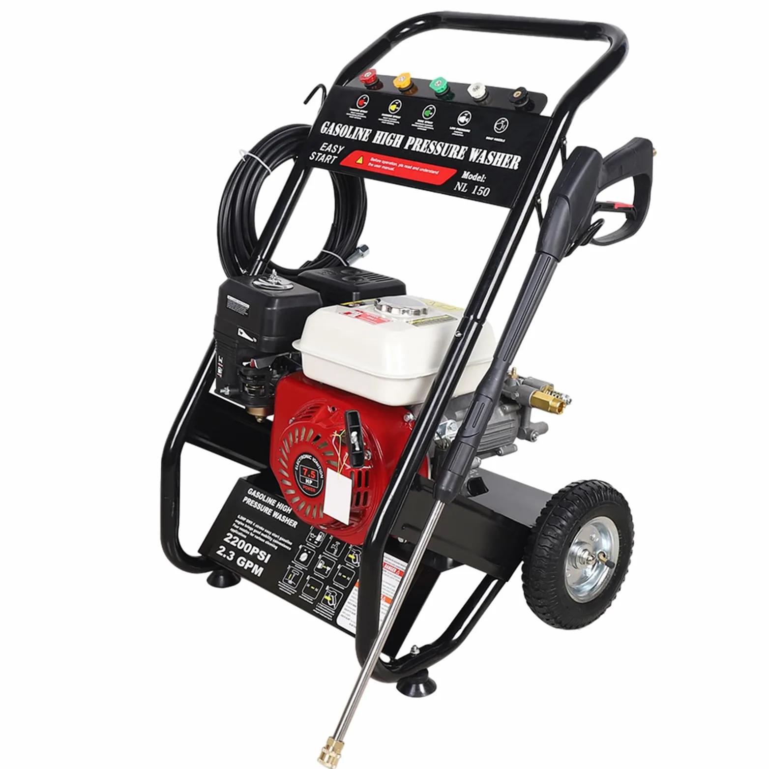 Limpiador a presión de gasolina, 7,5 CV, motor de gasolina de 4 tiempos, radiador de vapor, monocilindro, refrigerado por aire, máquina de limpieza industrial, gasolina, limpiador de alta presión con