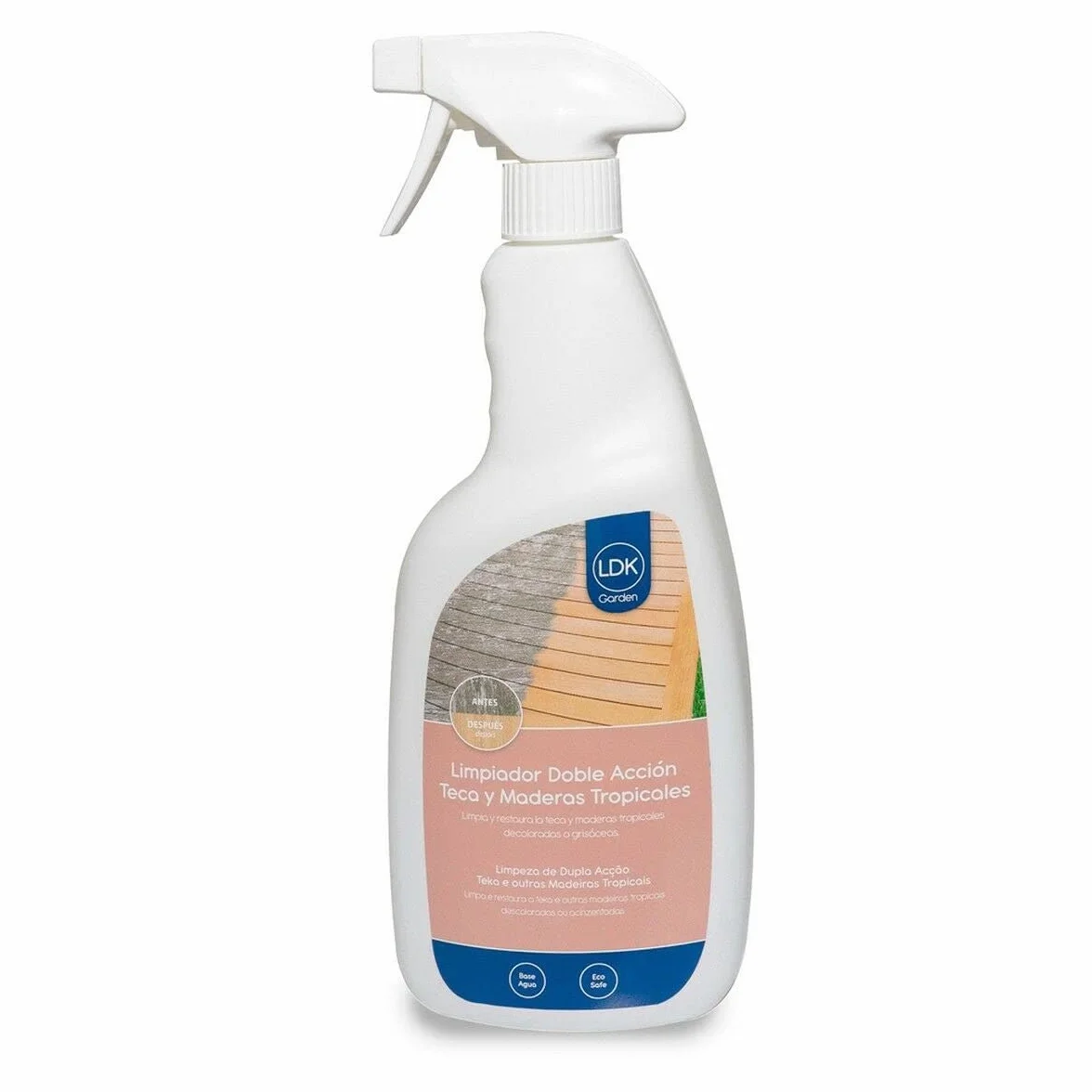 Limpiador Ecológico PROFESIONAL doble acción para Madera Exterior| Limpia y Restaura Muebles | 750 cc | Para Teca y maderas tropicales | Doble acción, larga duración | Limpieza LOLAhome