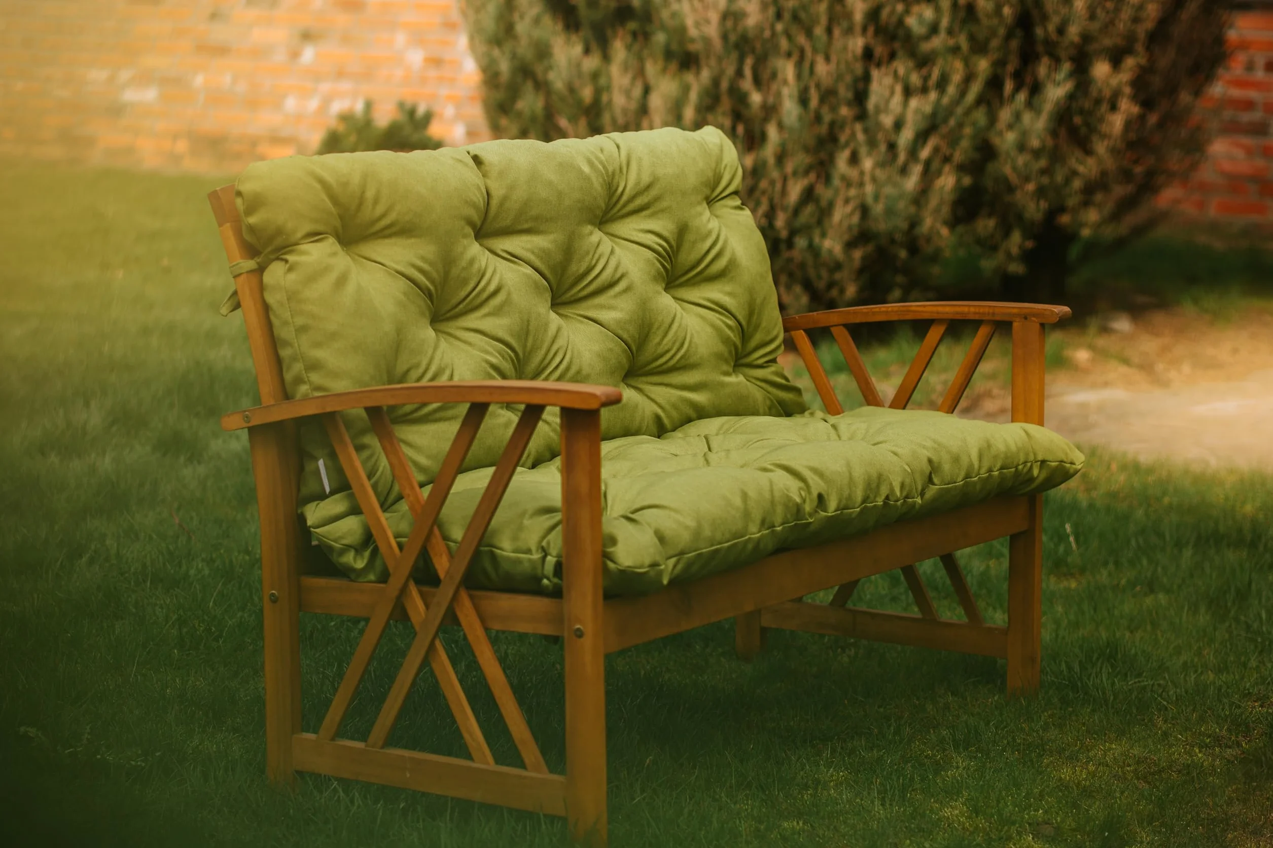 Chilly Pilley Cojín De Banco Relax con Respaldo para Palet, Columpio De Jardín Acolchado, Asiento De Hollywood (140x50x50, Camel)