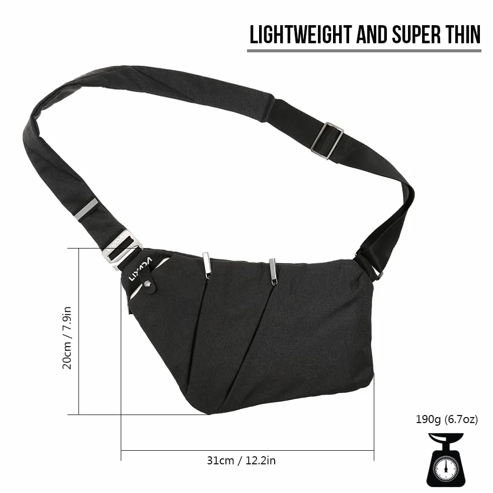 LIXADA Bolsa de Pecho Sling Backpack Cross Body Bag Anti-Robo Seguridad para Hombres Mujeres