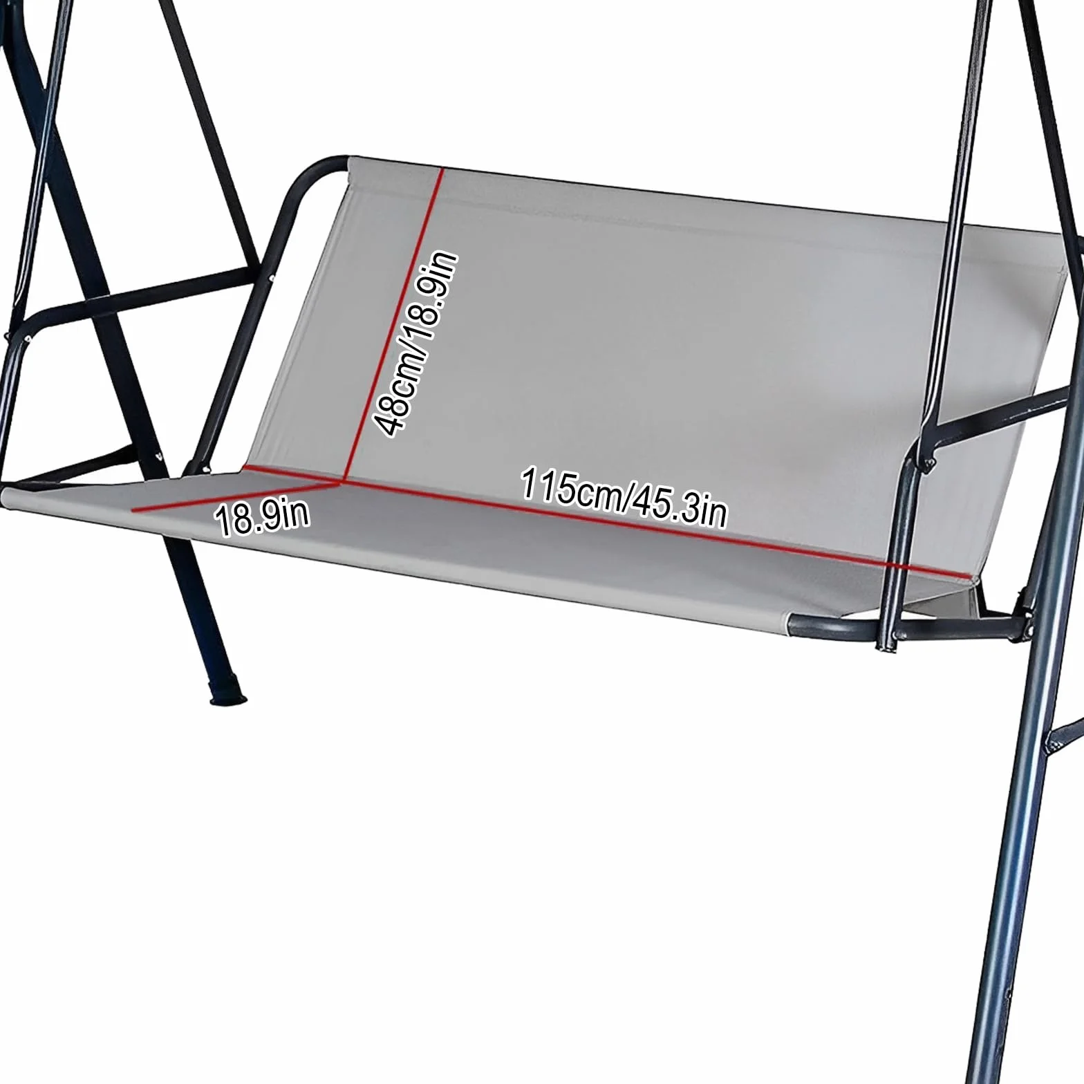 Piezas de repuesto para columpio de jardín, impermeable, funda para silla de jardín, funda para columpio de jardín, color gris, 115 x 48 x 48 cm