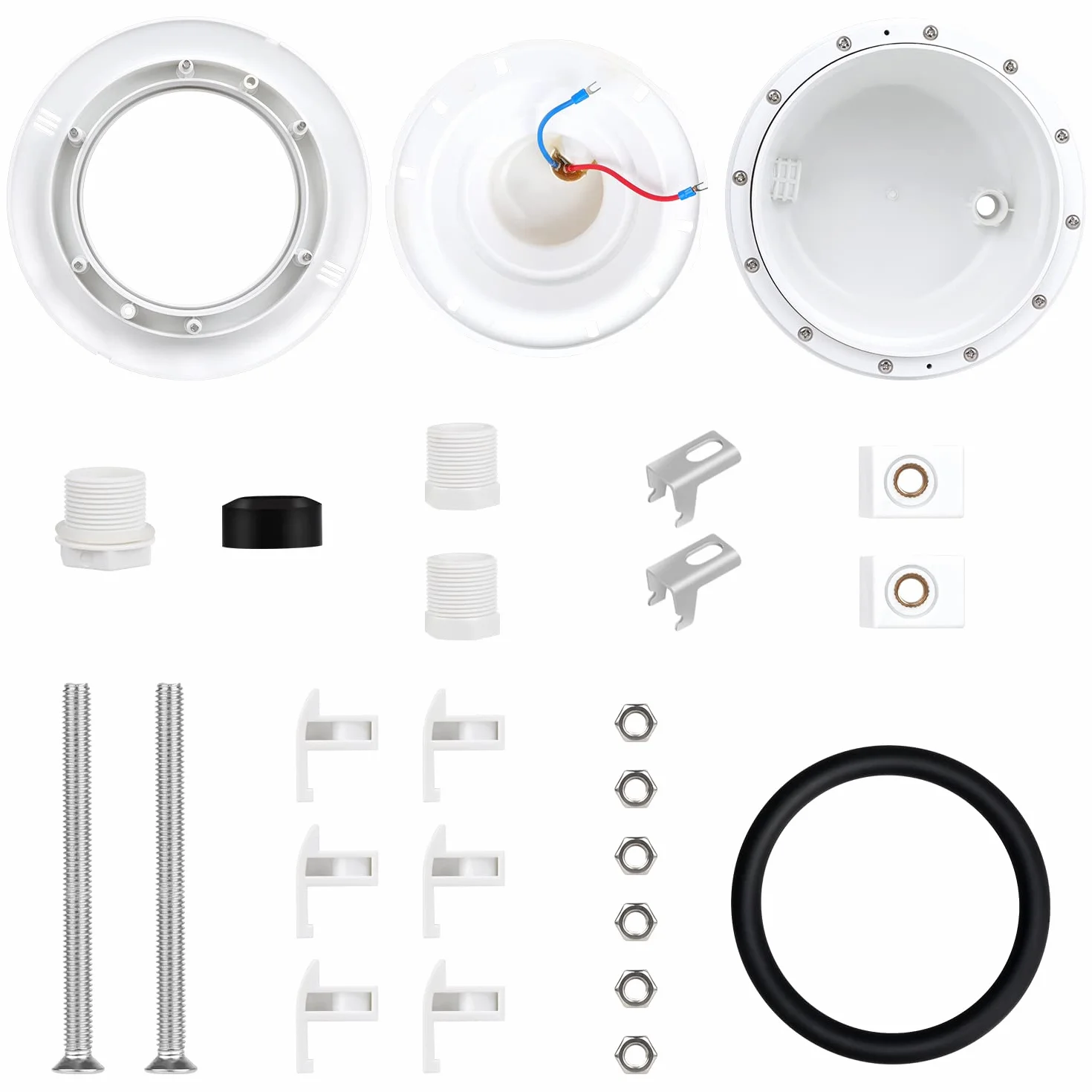 PAR56 - Carcasa impermeable para piscina, con cable de 2m, adecuado para piscinas de pared de acero y hormigón con revestimiento de lámina. Sin lámpara PAR56, compra por separado