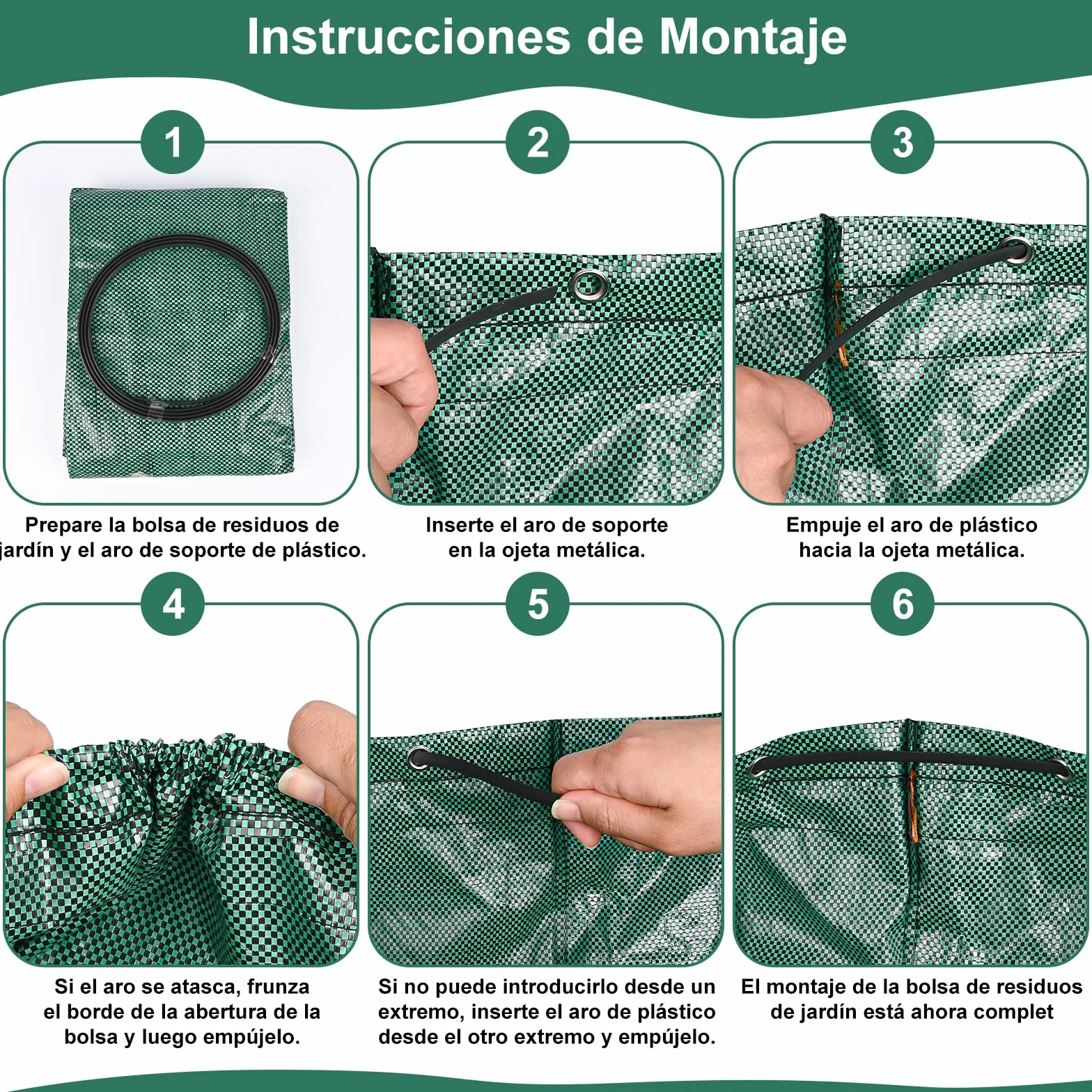3x272L Jardineria de Sacos,Bolsas de Jardinería Bolsas de jardín reutilizables con Asas,Bolsa de Jardín Impermeables, Bolsas de Hojas Plegable