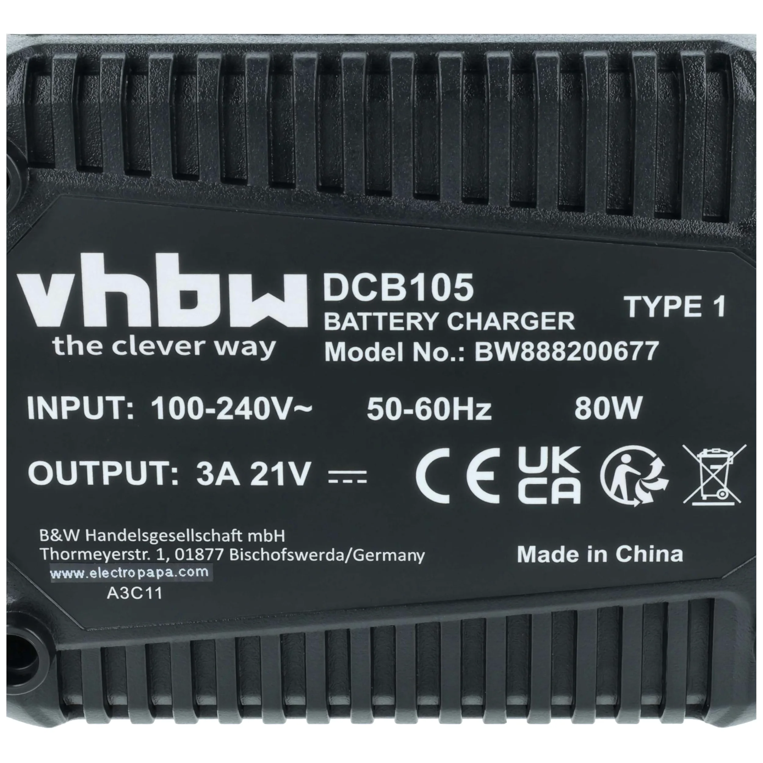vhbw Cargador Compatible con Dewalt DCB181-XJ, DCB182, DCB182-XE, DCB183, DCB185, DCB184-XJ, DCB184, DCB184-XR Herramientas Li-Ion - batería