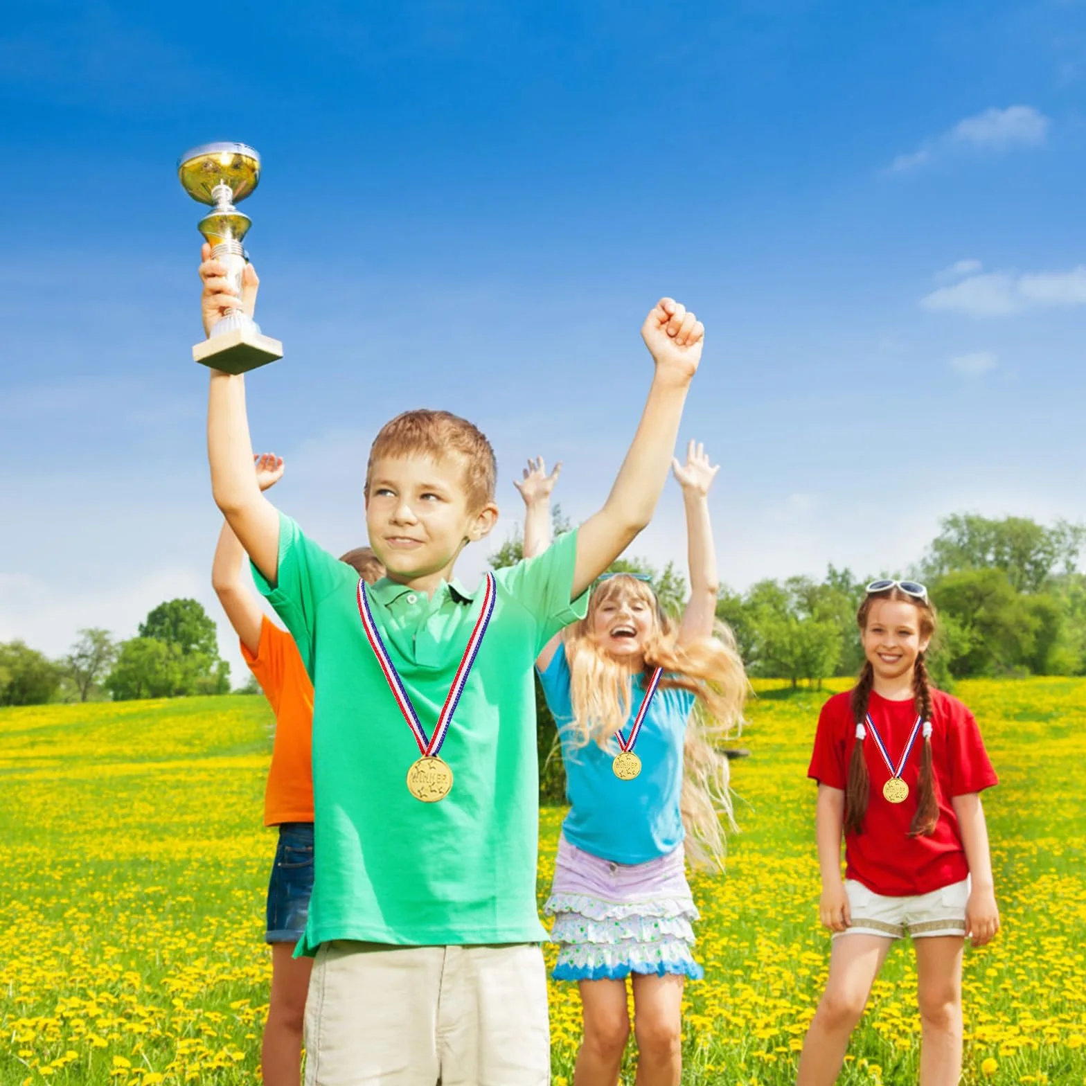 Medallas de Oro de Plástico Gosknor para Niños, Premios para Juegos Deportivos