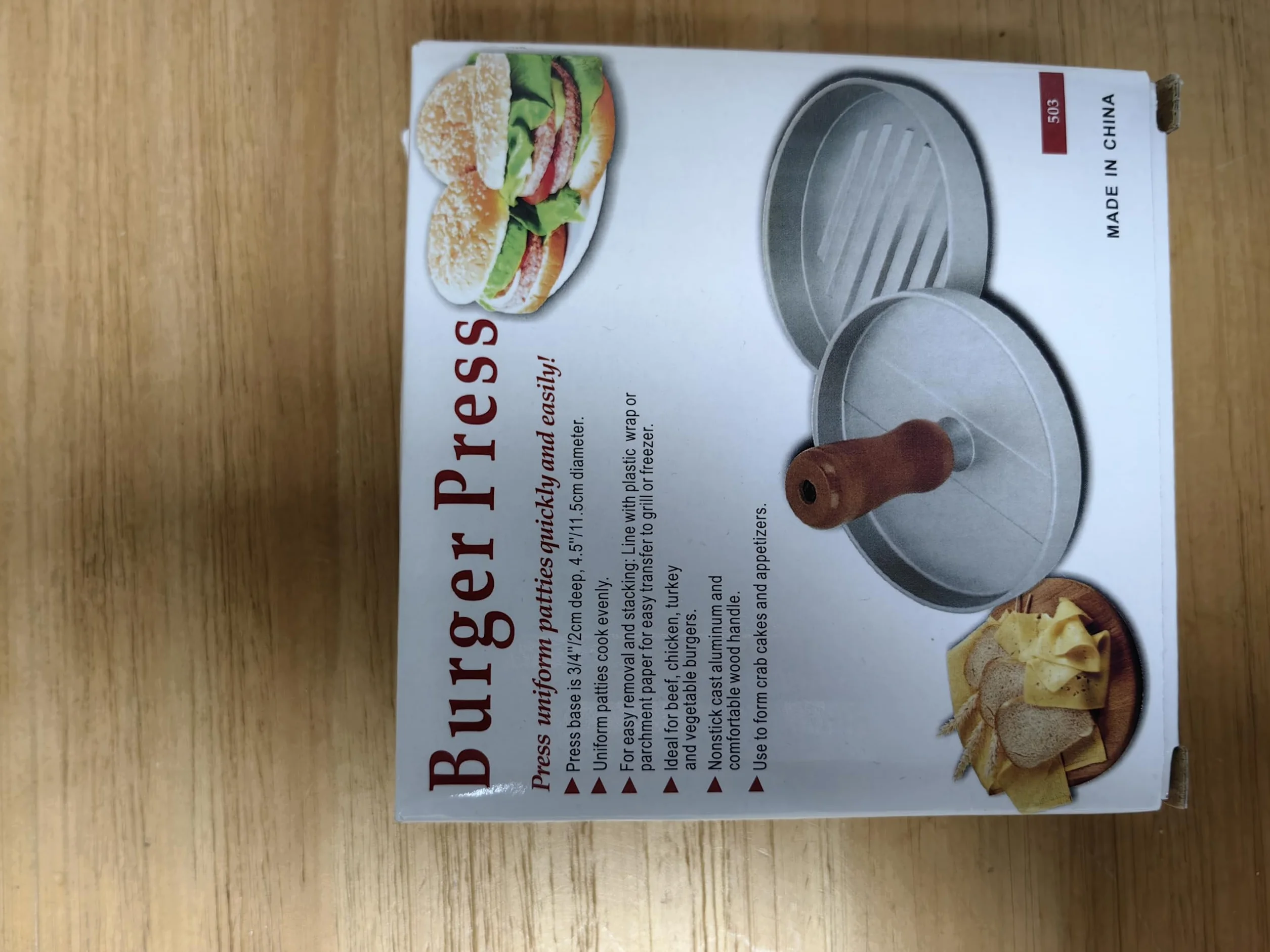 Prensa de Hamburguesa Antiadherente con Molde y 100 Papels para Hacer Hamburguesas en Barbacoa o Parrilla - Utensilios de Cocina