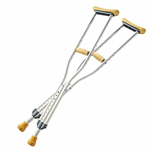 Muletas de aluminio para las axilas (2 unidades), muletas médicas extensibles portátiles, bastones de altura ajustable con botón para niños, jóvenes y adultos (tamaño: mediano (154-175 cm)) Keep it