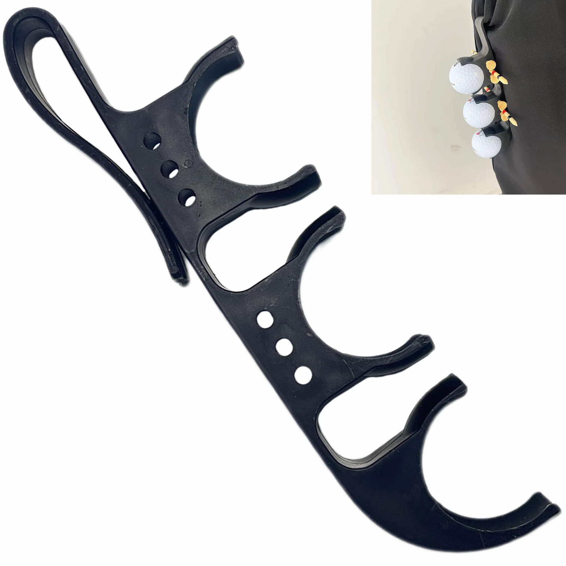 Soporte para Pelotas Golf con Gancho 1 Unidad Negro Cierre Rápido Accesorios