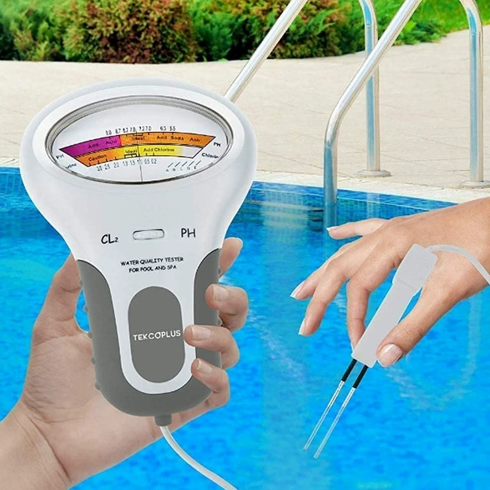 Probador de Calidad del Agua preciso Monitor Digital portátil Probador de Agua Ph Análisis de medidor Kit de Prueba de Piscina de Cloro Práctico Detector de Calidad del Agua