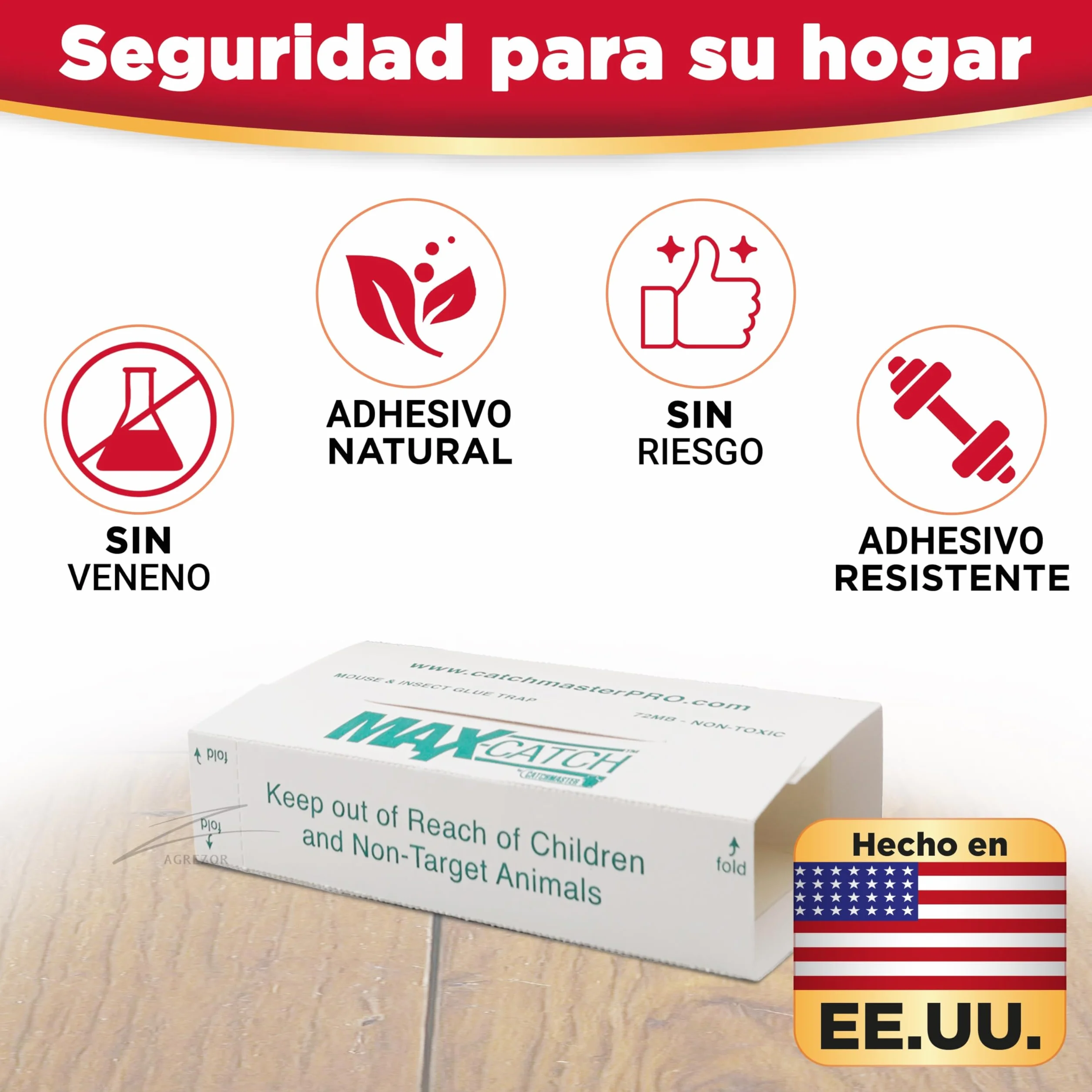 Catchmaster 72MAX 9X Trampas para Ratones Adhesiva | Sin Veneno | Trampas efectivas para Ratones Pegamento | Fácil de Usar | Atrapa para Uso en Interiores