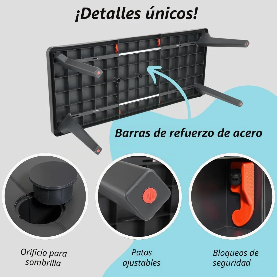 Tomaino - Mesa de jardín extensible de plástico Berg160/220 x 90 x 74h cm - Mesa de exterior con extensión (new antracita)