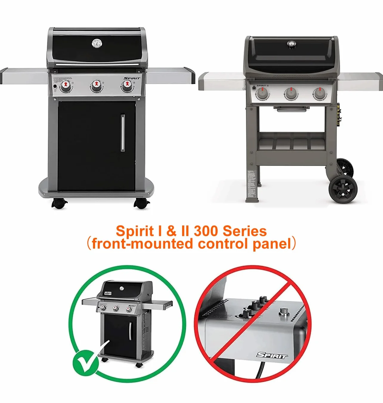onlyfire Porcelana Esmaltada Flavorizer Barras para La Parrilla de Gas Weber Spirit I&II Serie 300 (Panel de Control Frontal)-7636