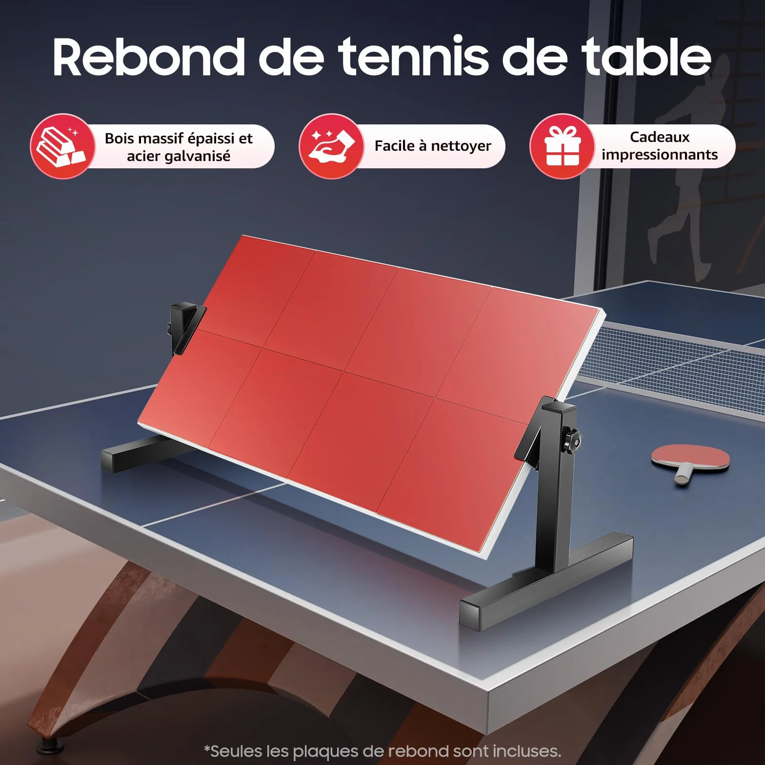 Tabla de Rebote de Tenis Mesa con 8 Bloques para Entrenamiento