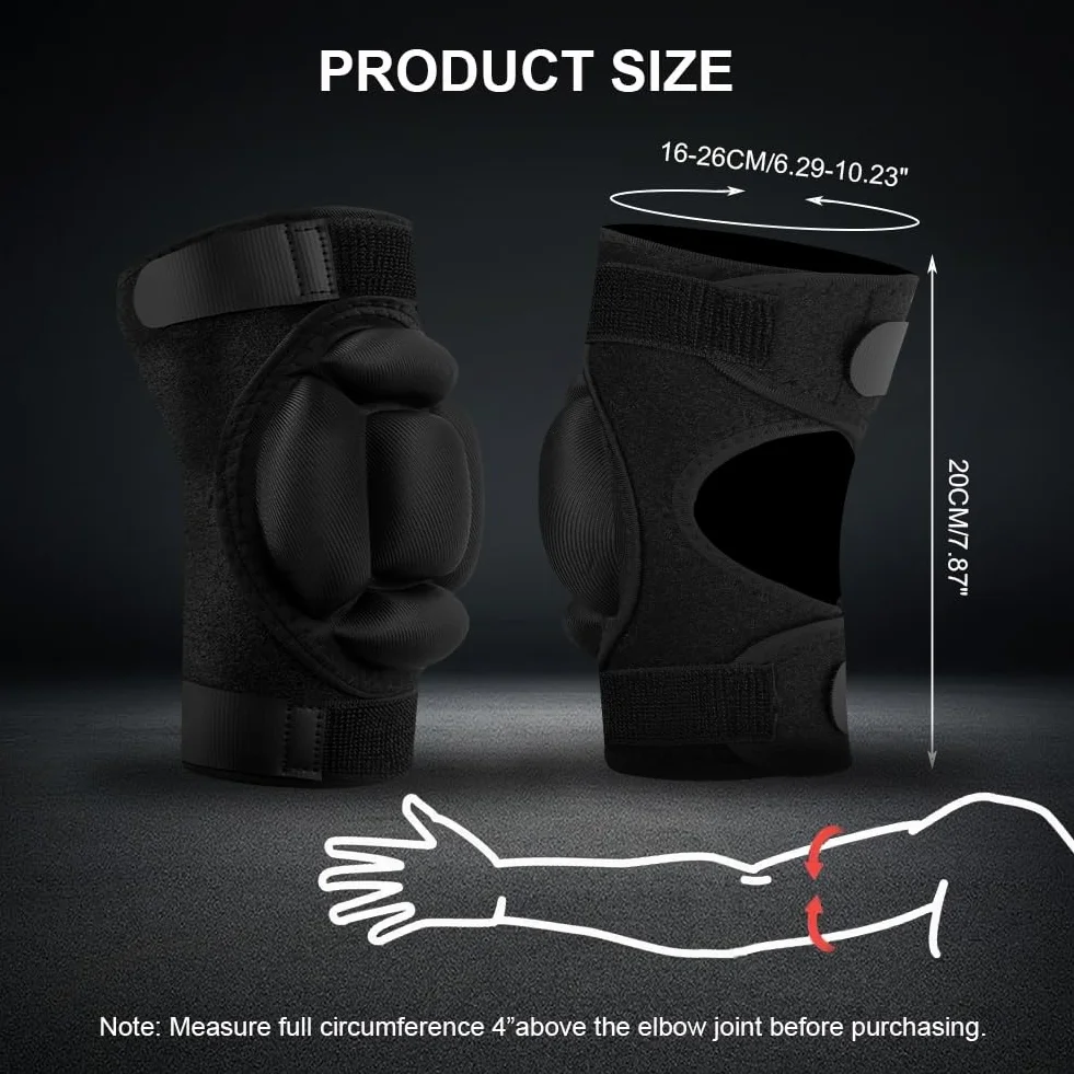Flintronic 1 Par Coderas Deportivas Esponja Respirable Elástico para MMA, Ciclismo, Baloncesto