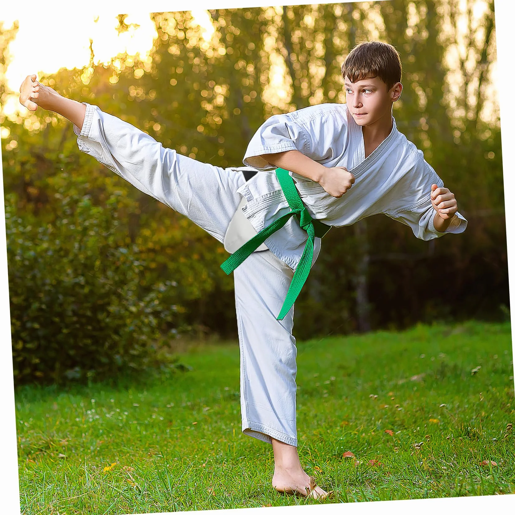 Protector de entrepierna integrado PU y ABS para Boxeo Taekwondo Artes Marciales niño niña