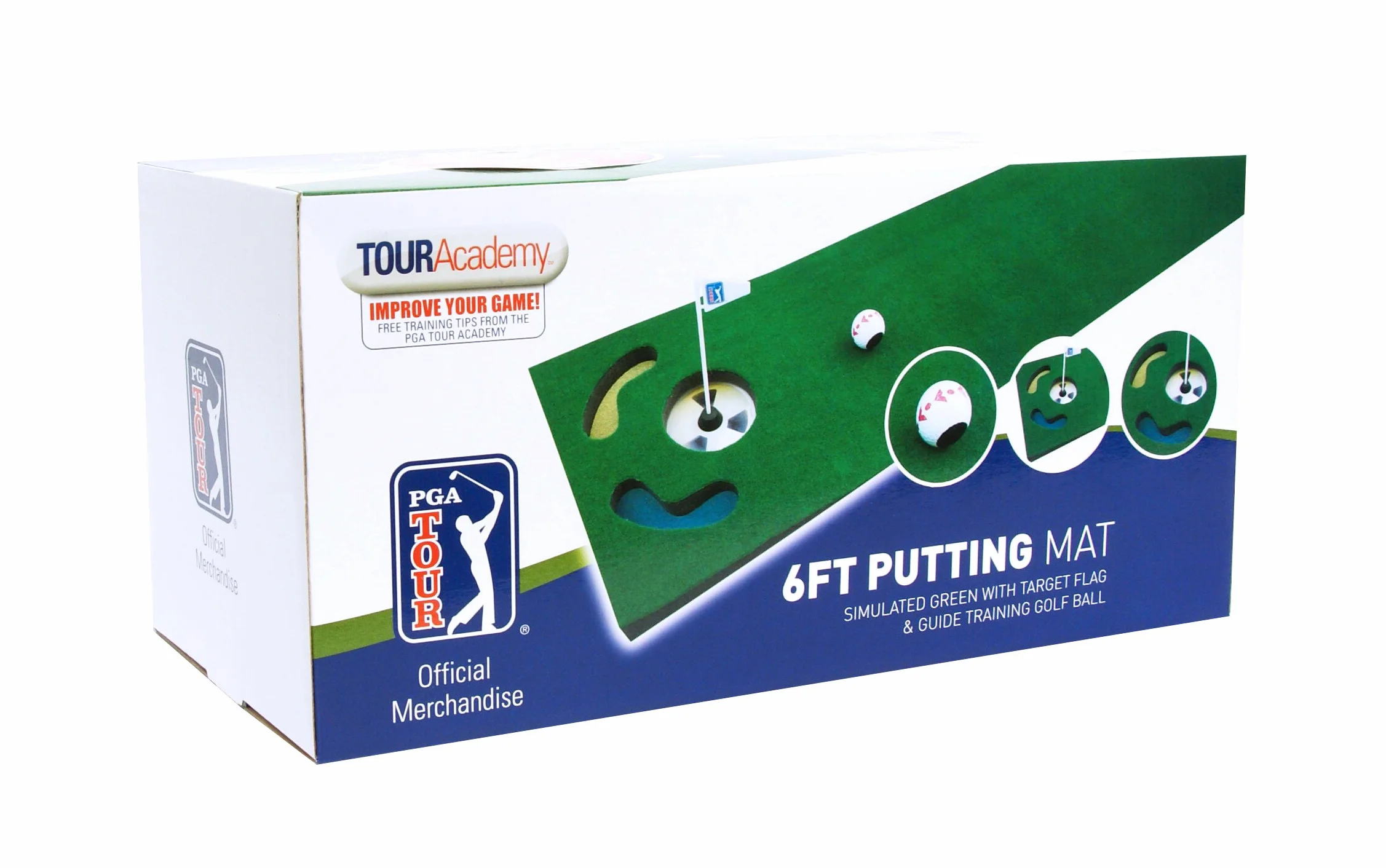 PGA Tour Pelota Alineación Herramienta Alfombrilla Putting Bola Guía 6 Pies Verde